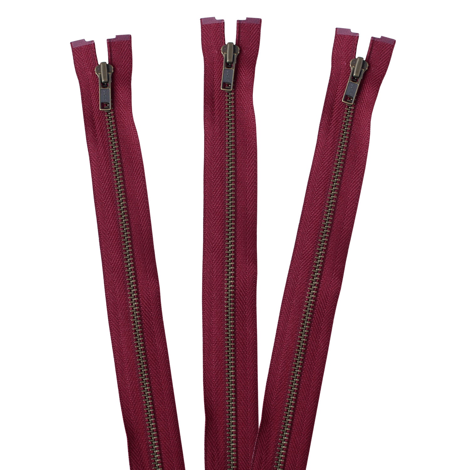 日本紐釦貿易 Y.K.K オープンファスナー 60cm 同色3本入 col.527 エンジ 4GKB60-527 （ご注文単位1束）【直送品】