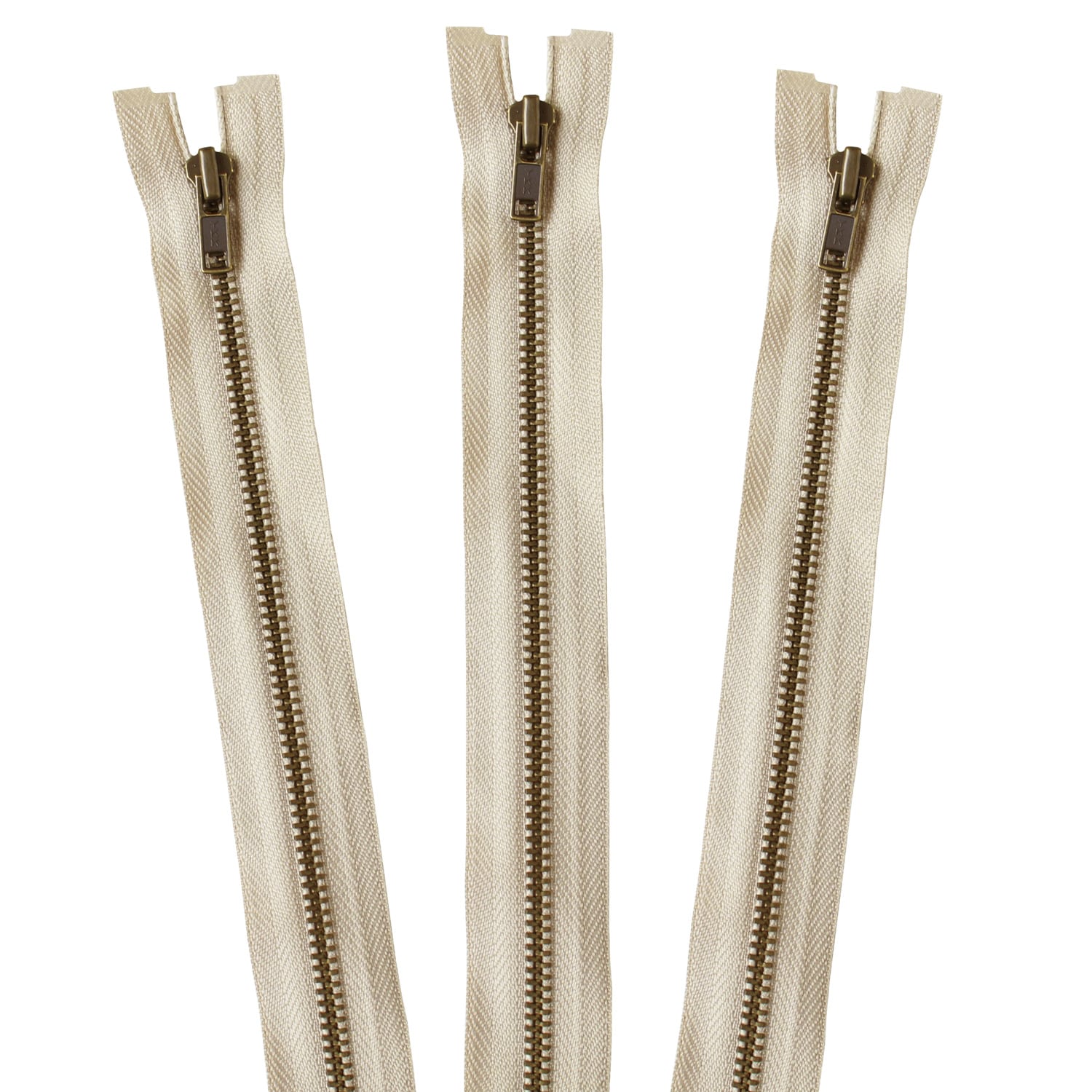 日本紐釦貿易 Y.K.K オープンファスナー 60cm 同色3本入 col.572 ベージュ 4GKB60-572 （ご注文単位1束）【直送品】