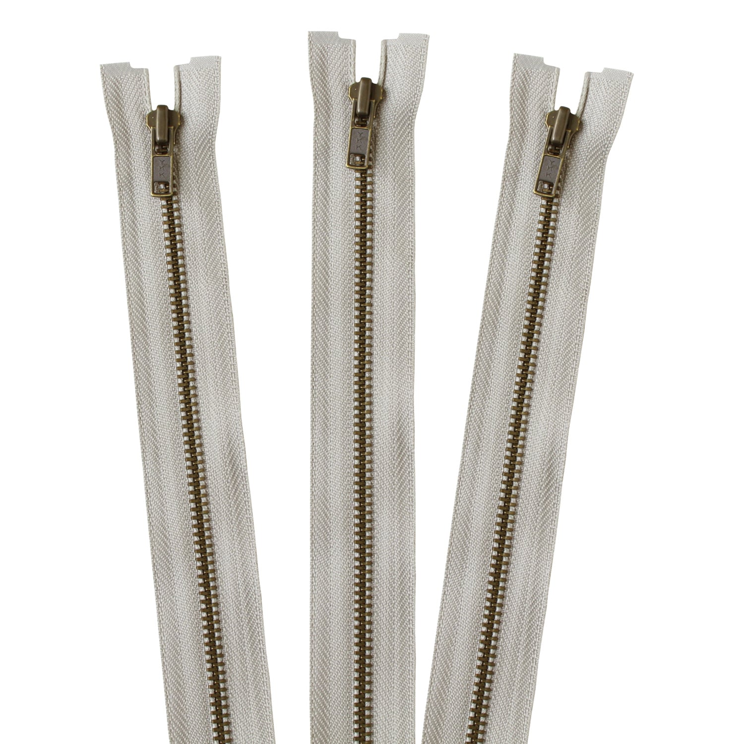 日本紐釦貿易 Y.K.K オープンファスナー 60cm 同色3本入 col.576 グレー 4GKB60-576 （ご注文単位1束）【直送品】