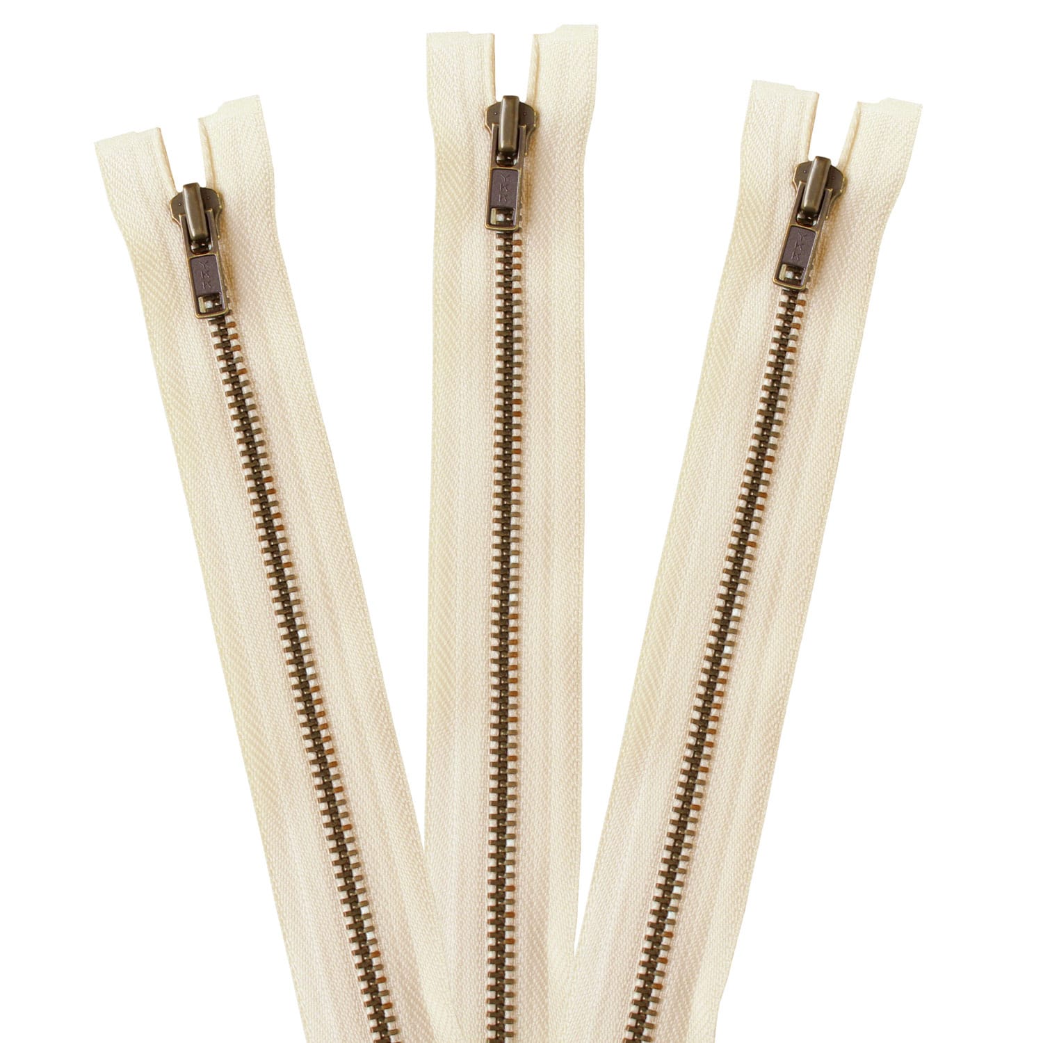 日本紐釦貿易 Y.K.K オープンファスナー 60cm 同色3本入 col.801 生成 4GKB60-801 （ご注文単位1束）【直送品】