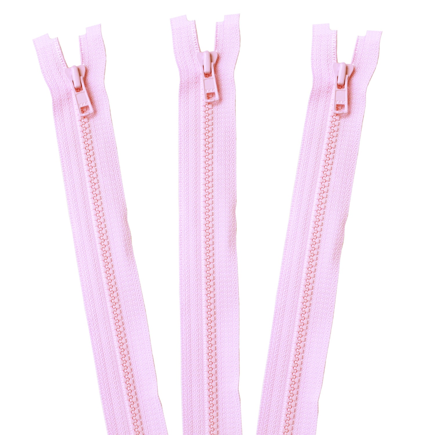 日本紐釦貿易 Y.K.K ビスロンオープンファスナー 50cm 同色3本入 col.513 ピンク 3VS50-513 （ご注文単位1束）【直送品】