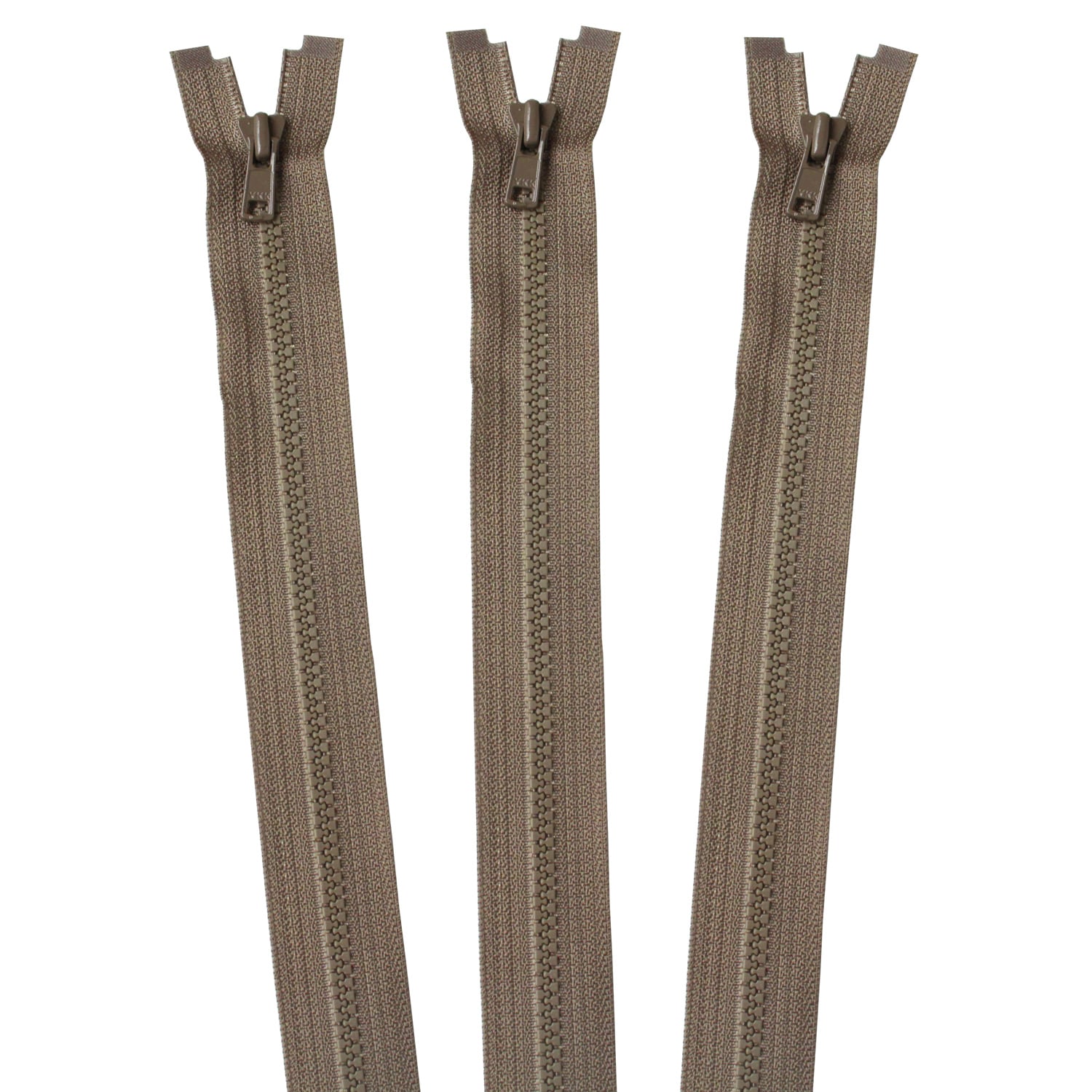 日本紐釦貿易 Y.K.K ビスロンオープンファスナー 50cm 同色3本入 col.563 薄茶 3VS50-563 （ご注文単位1束）【直送品】