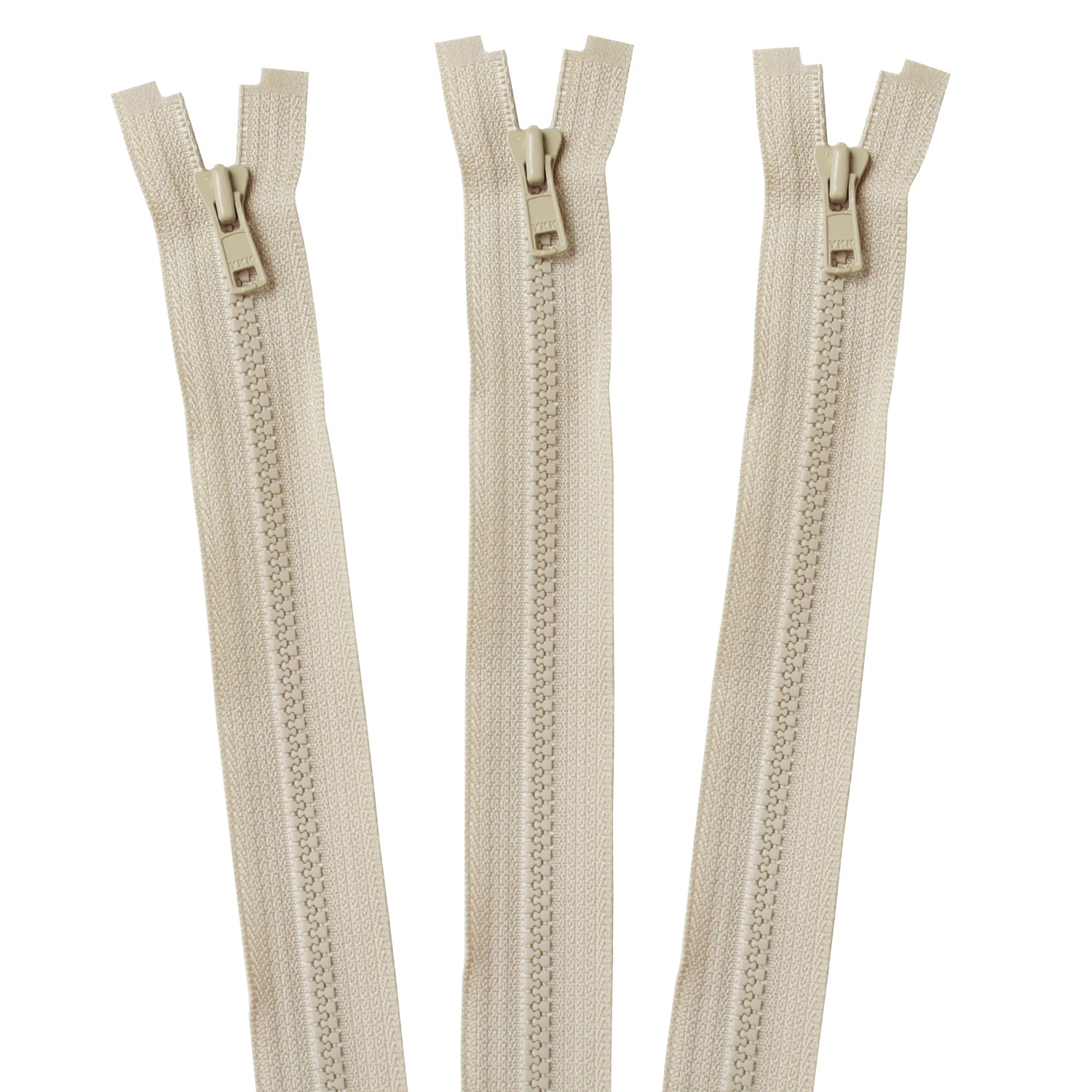 日本紐釦貿易 Y.K.K ビスロンオープンファスナー 50cm 同色3本入 col.572 ベージュ 3VS50-572 （ご注文単位1束）【直送品】