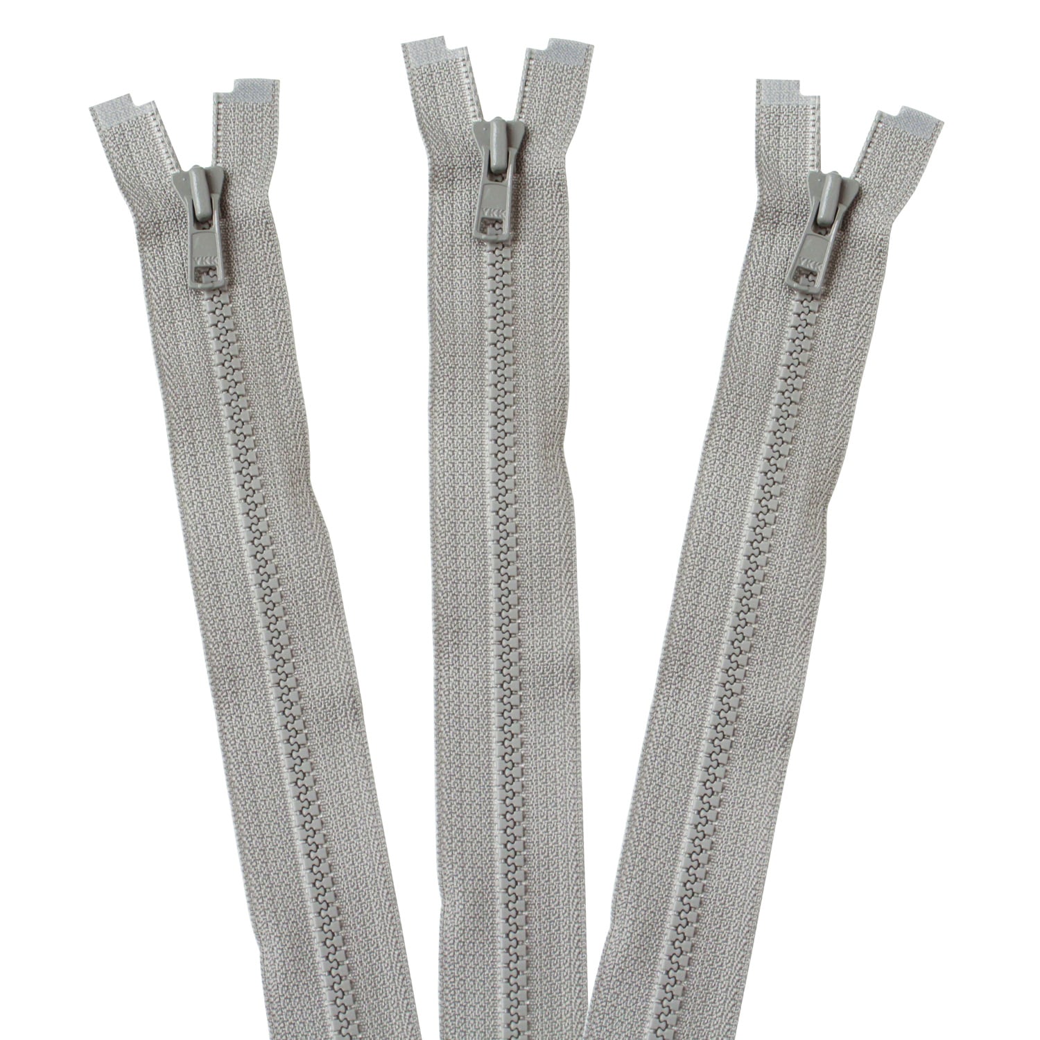 日本紐釦貿易 Y.K.K ビスロンオープンファスナー 50cm 同色3本入 col.577 濃グレー 3VS50-577 （ご注文単位1束）【直送品】