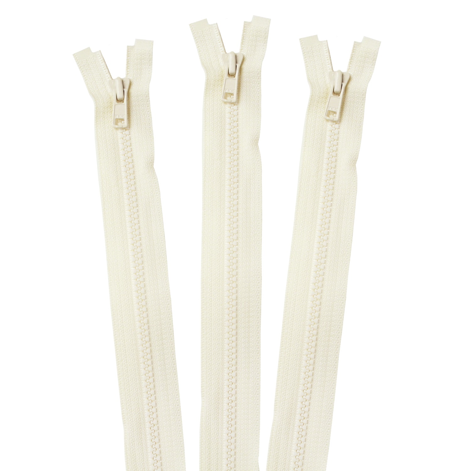日本紐釦貿易 Y.K.K ビスロンオープンファスナー 50cm 同色3本入 col.801 生成 3VS50-801 （ご注文単位1束）【直送品】