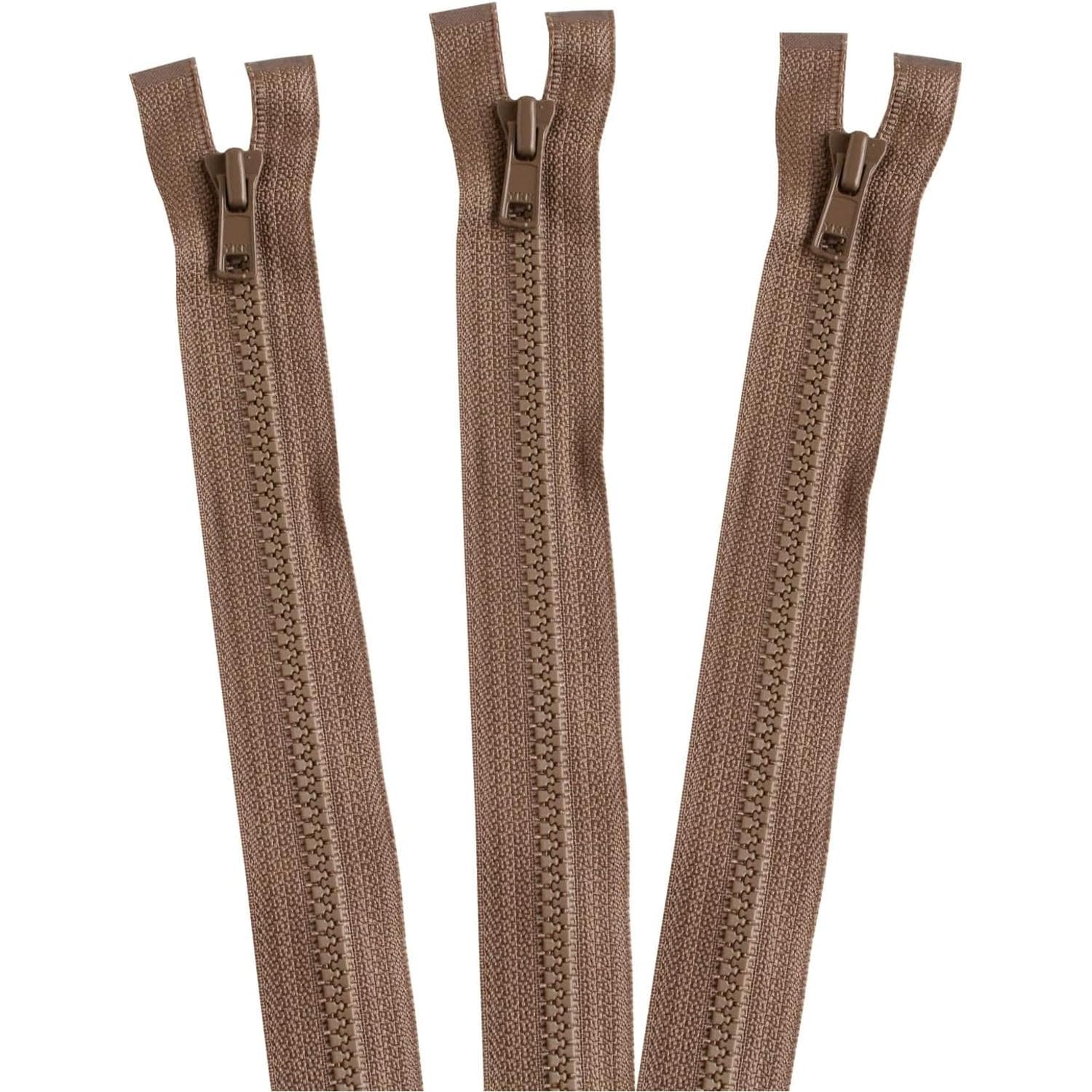 日本紐釦貿易 Y.K.K ビスロンオープンファスナー 60cm 同色3本入 col.563 薄茶 4VS60-563 （ご注文単位1束）【直送品】