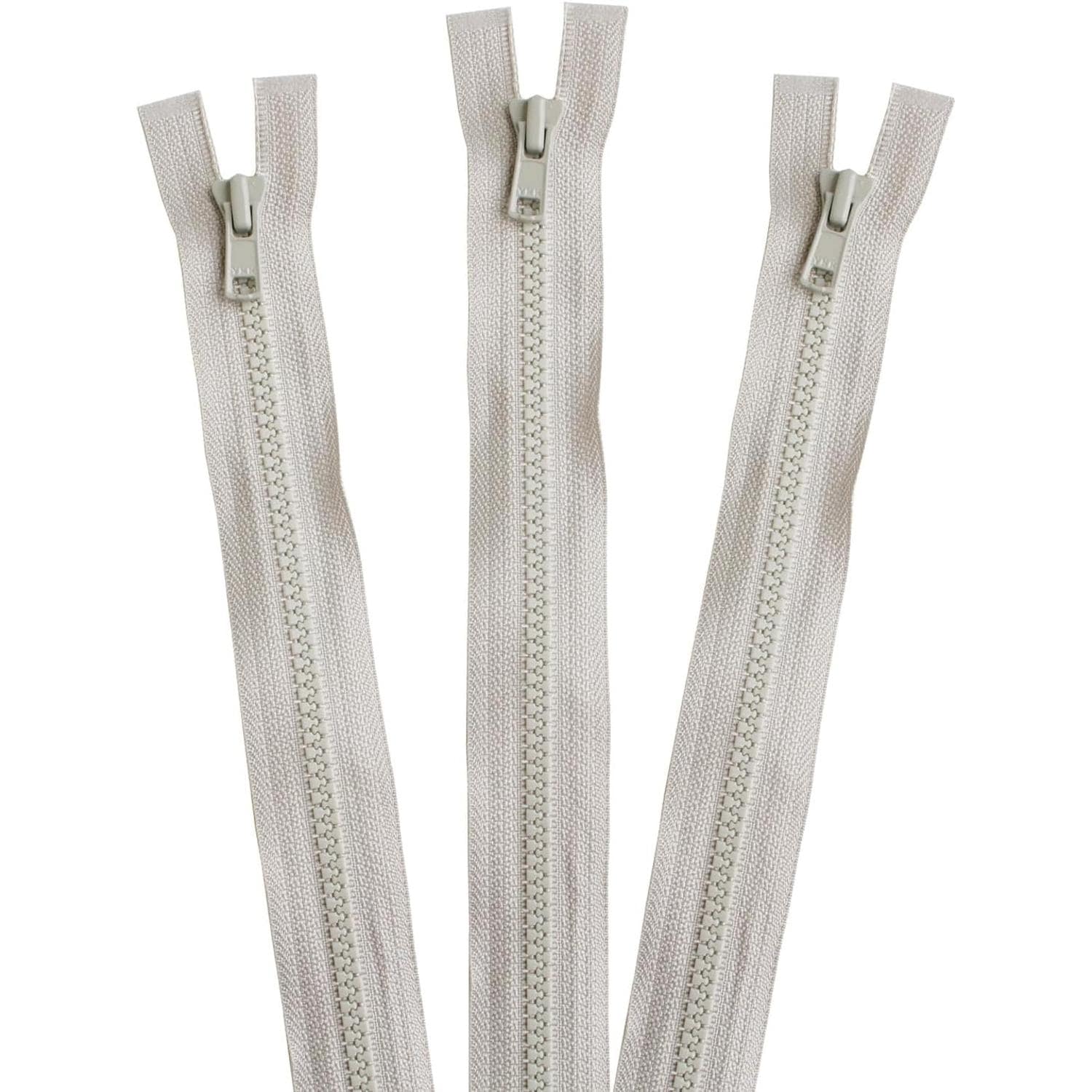 日本紐釦貿易 Y.K.K ビスロンオープンファスナー 60cm 同色3本入 col.576 グレー 4VS60-576 （ご注文単位1束）【直送品】