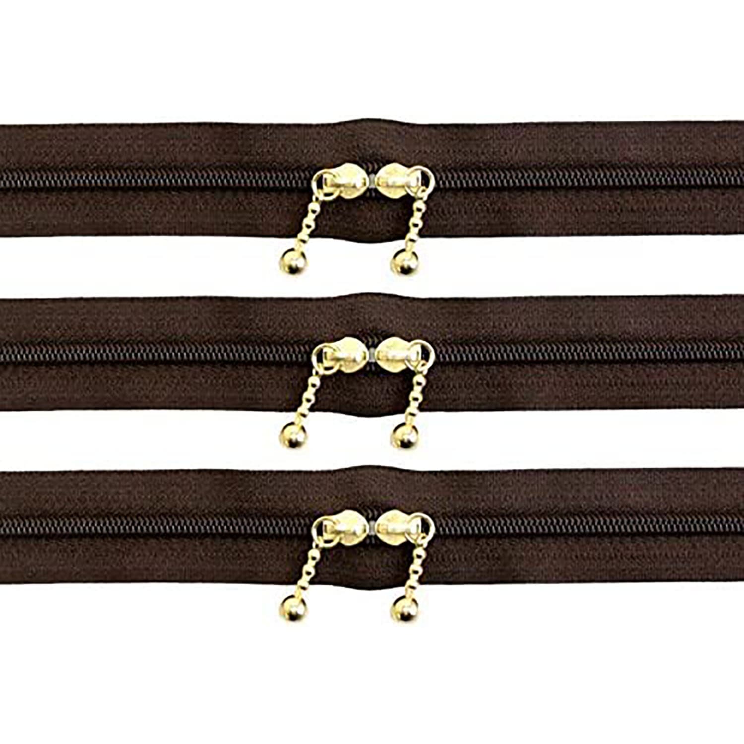 日本紐釦貿易 Y.K.K 両開きファスナー 40cm 5本入 こげ茶 3CFW40-570 （ご注文単位1束）【直送品】