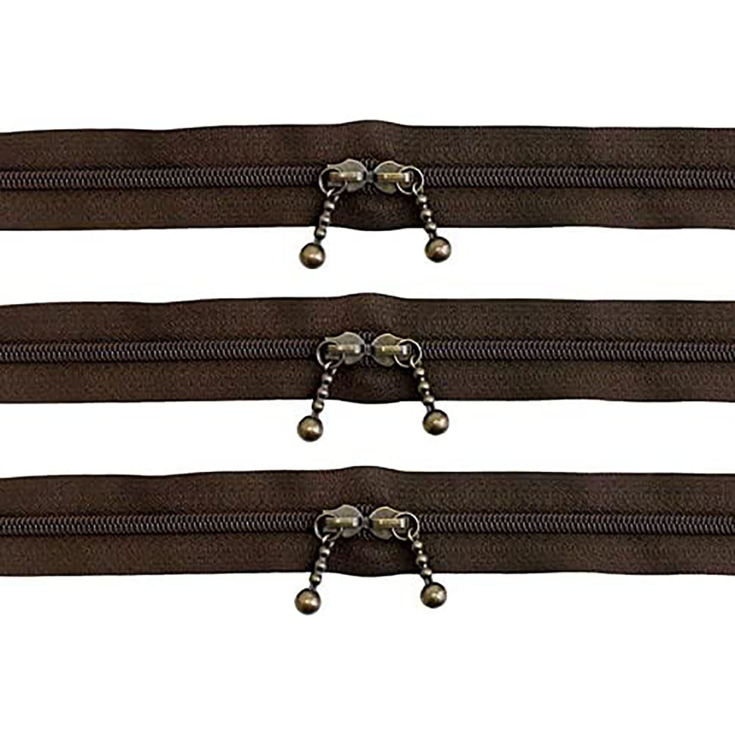 日本紐釦貿易 Y.K.K 両開きファスナー 40cm 5本入 こげ茶 3CFBK40-570 （ご注文単位1束）【直送品】