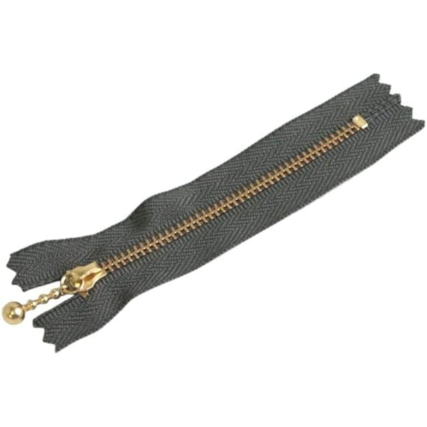 日本紐釦貿易 Y.K.K 玉付ファスナー 10cm 10本入 スモークグレー 3G10-860 （ご注文単位1束）【直送品】