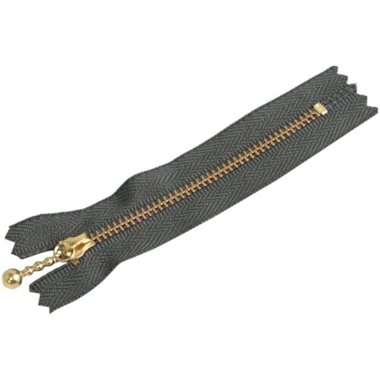 日本紐釦貿易 Y.K.K 玉付ファスナー 18cm 10本入 スモークグレー 3G18-860 （ご注文単位1束）【直送品】