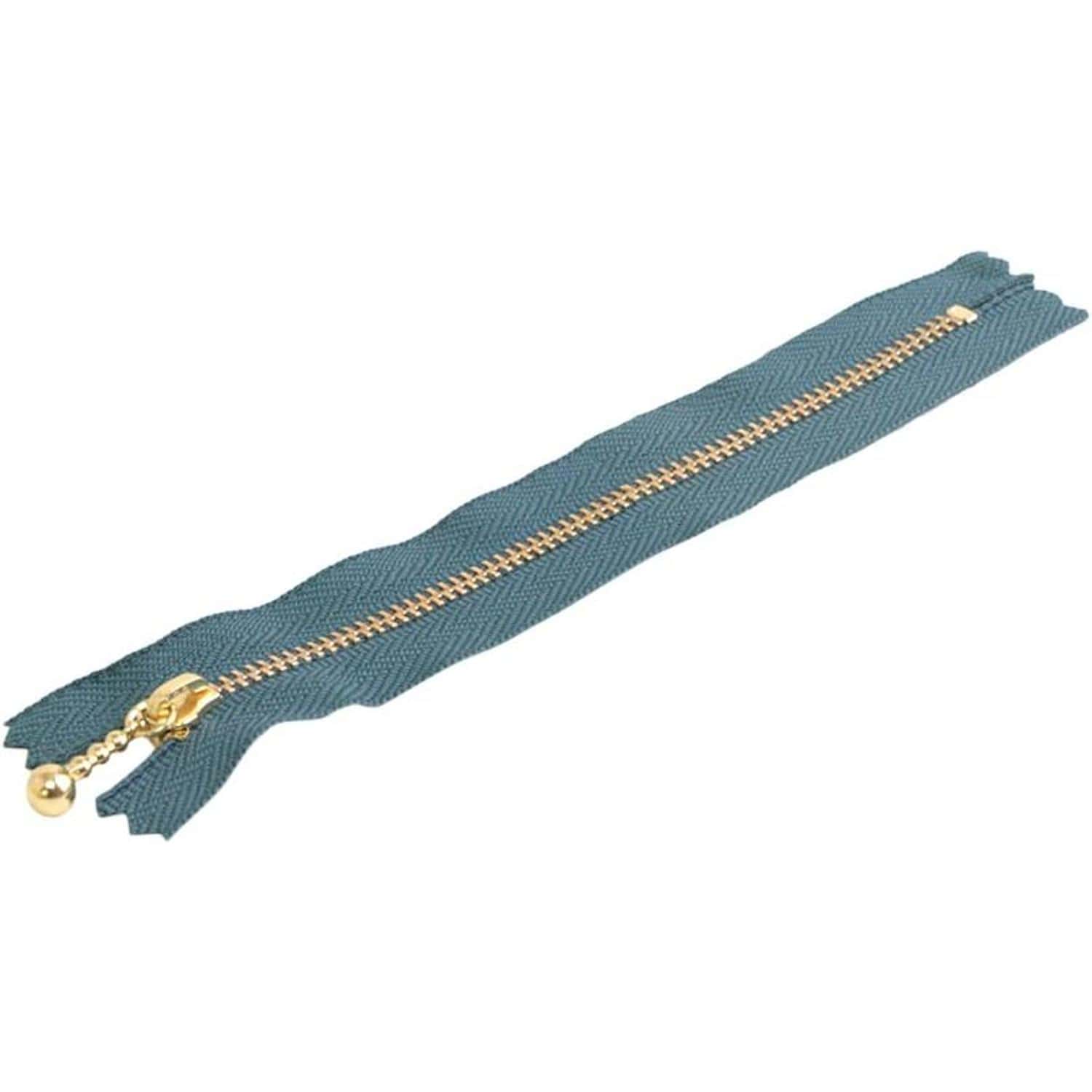 日本紐釦貿易 Y.K.K 玉付ファスナー 25cm 10本入 フォグブルー 3G25-104 （ご注文単位1束）【直送品】