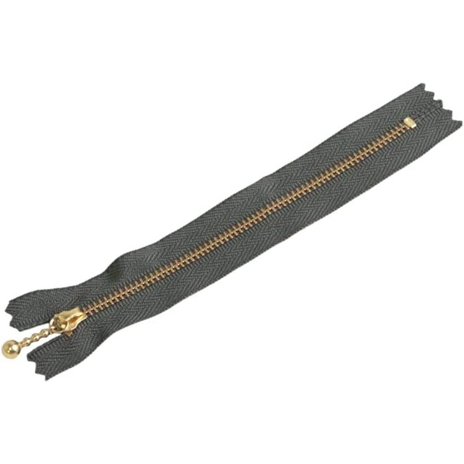 日本紐釦貿易 Y.K.K 玉付ファスナー 30cm 10本入 スモークグレー 3G30-860 （ご注文単位1束）【直送品】