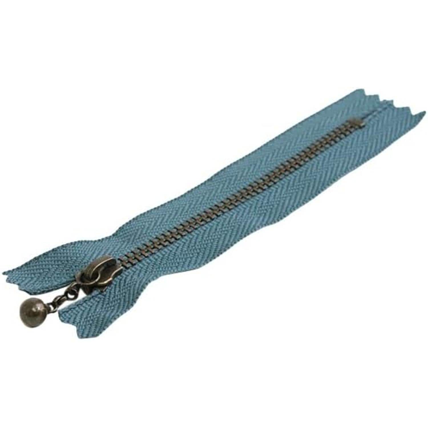 日本紐釦貿易 Y.K.K 玉付ファスナー 18cm 10本入 フォグブルー 3GKB18-104 （ご注文単位1束）【直送品】