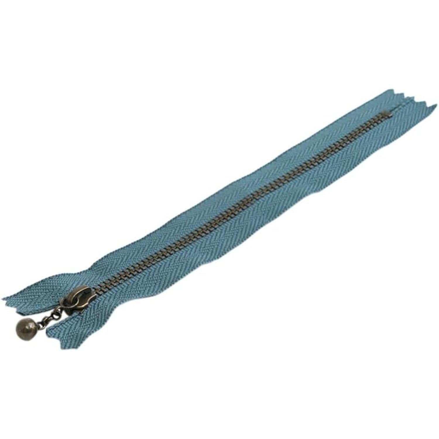 日本紐釦貿易 Y.K.K 玉付ファスナー 25cm 10本入 フォグブルー 3GKB25-104 （ご注文単位1束）【直送品】