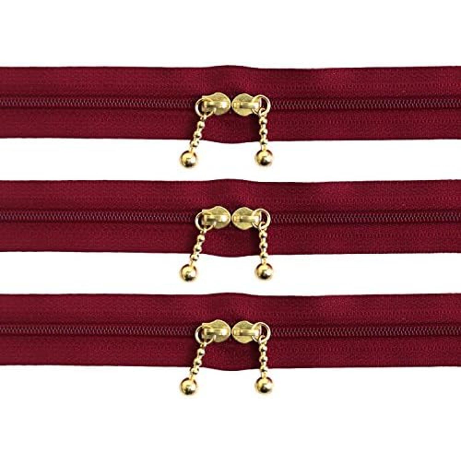 日本紐釦貿易 Y.K.K 両開きファスナー 40cm 5本入 エンジ 3CFW40-520 （ご注文単位1束）【直送品】