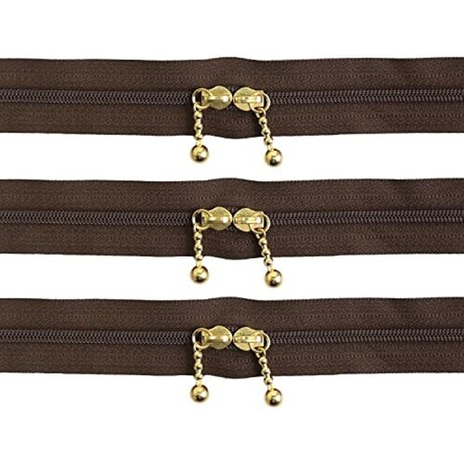 日本紐釦貿易 Y.K.K 両開きファスナー 40cm 5本入 中茶 3CFW40-568 （ご注文単位1束）【直送品】