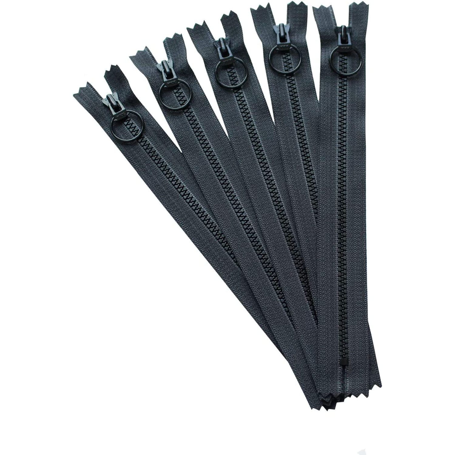 日本紐釦貿易 Y.K.K コンビファスナー20cm 同色5本セット 墨黒 3VSC20-807 （ご注文単位1束）【直送品】