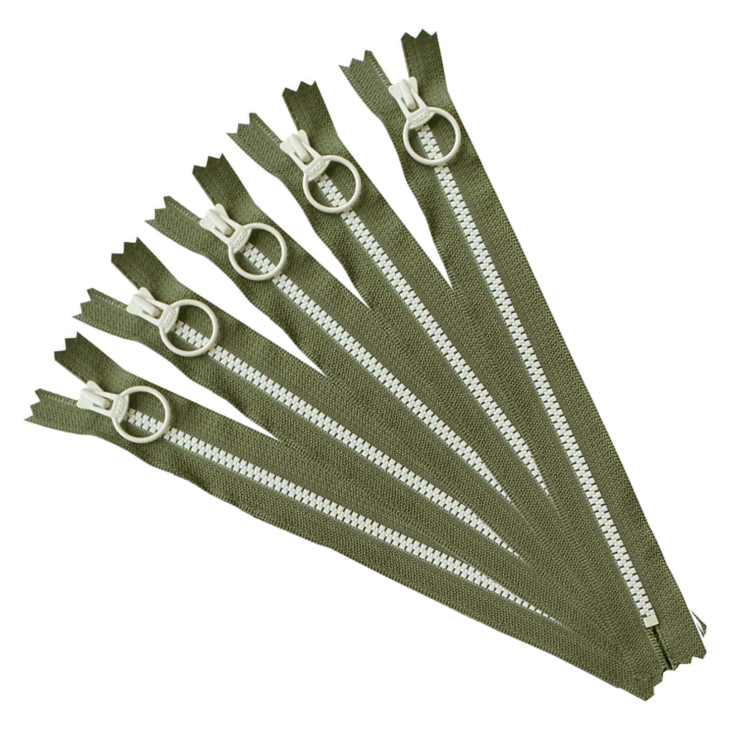 日本紐釦貿易 Y.K.K コンビファスナー25cm 同色5本セット カーキ 3VSC25-321 （ご注文単位1束）【直送品】