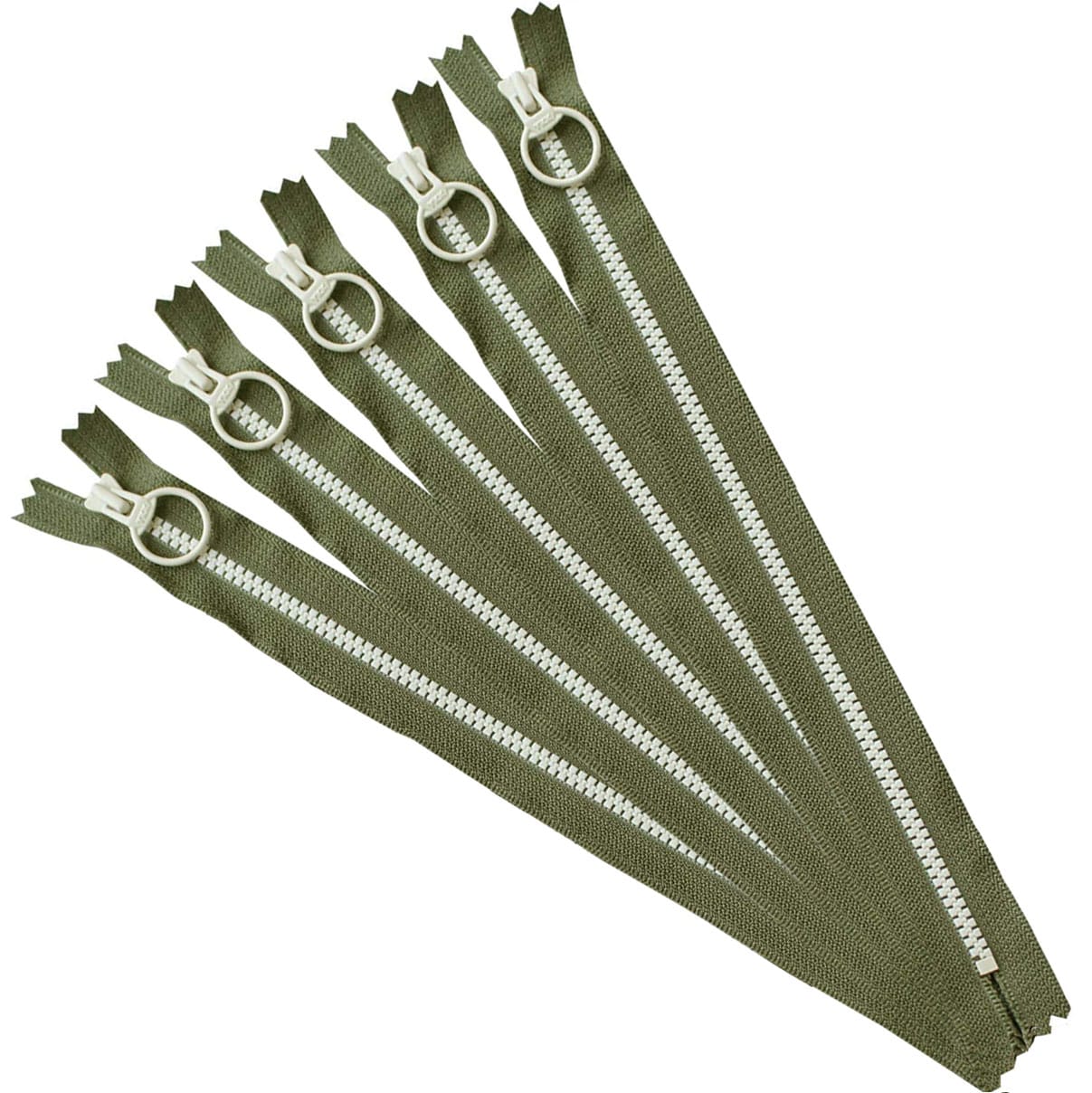 日本紐釦貿易 Y.K.K コンビファスナー30cm 同色5本セット カーキ 3VSC30-321 （ご注文単位1束）【直送品】