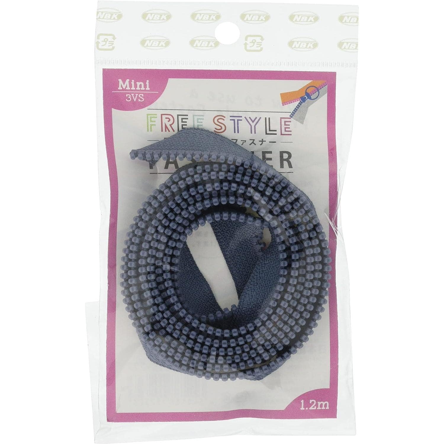 日本紐釦貿易 Y.K.K フリースタイルファスナー ミニサイズ 用 ファスナーチェーン 1.2m巻 FS3VS-277 （ご注文単位1束）【直送品】