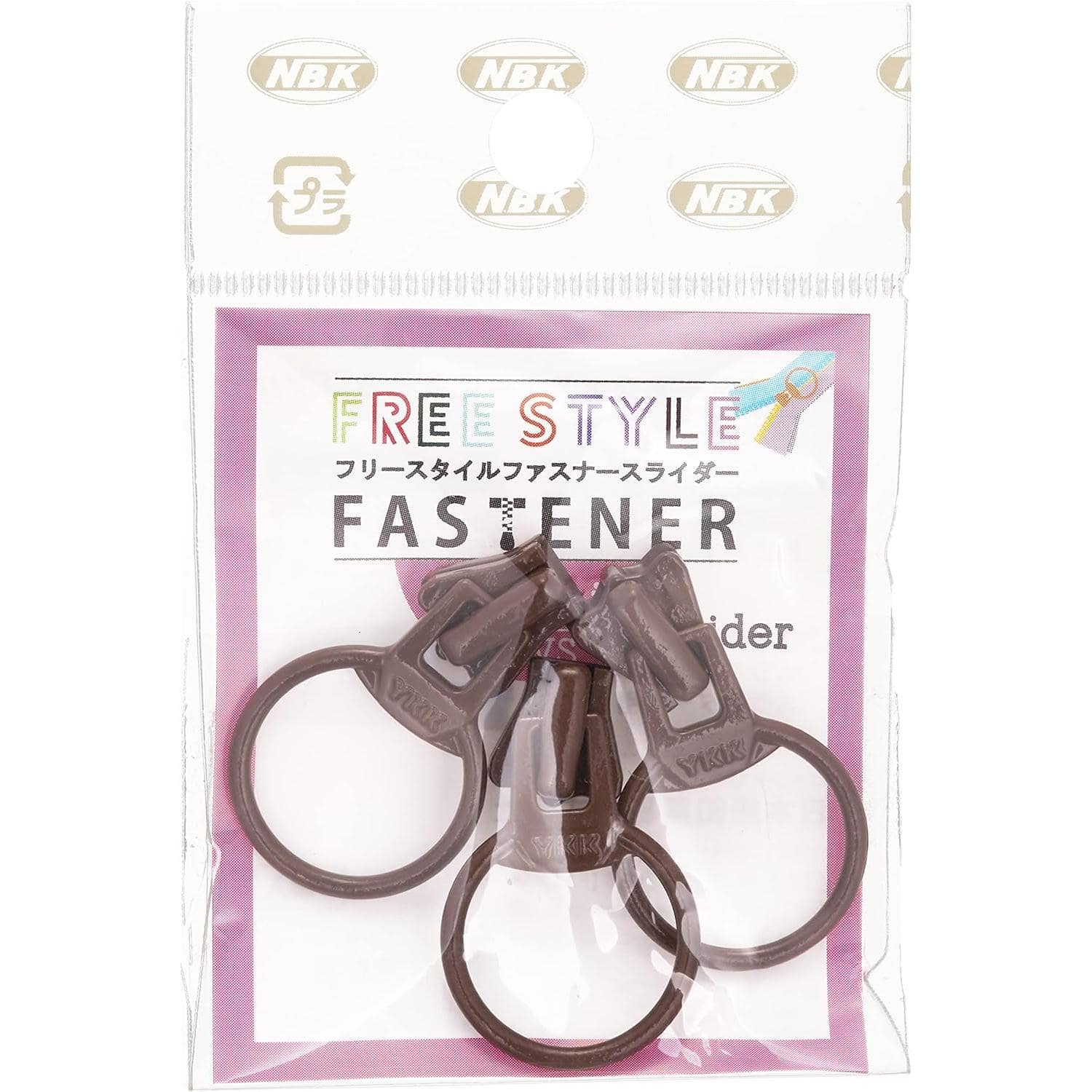 日本紐釦貿易 Y.K.K フリースタイルファスナー ミニサイズ 用 リングスライダー 3個入 FS3RING-568 (ご注文単位1束)【直送品】