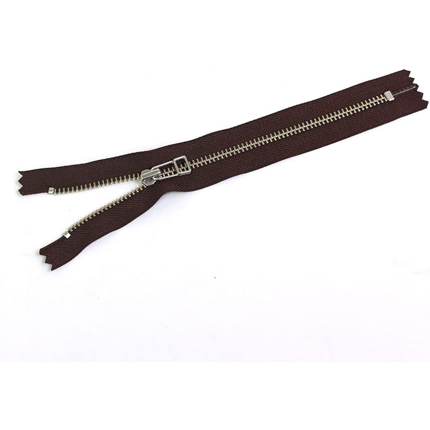 日本紐釦貿易 Y.K.K 金属ファスナー 20cm 5本 こげ茶 4LFN20-570 （ご注文単位1束）【直送品】