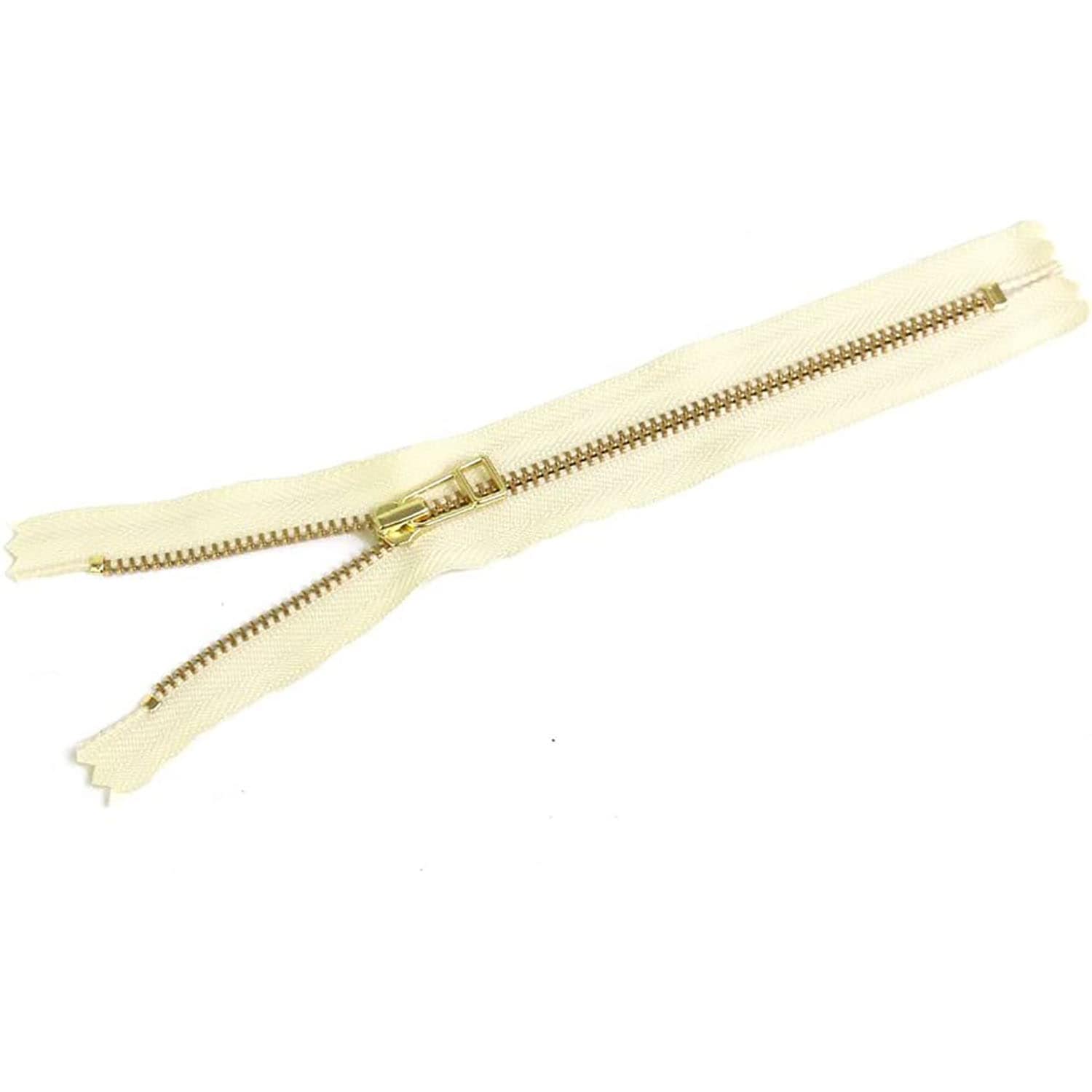 日本紐釦貿易 Y.K.K 金属ファスナー 20cm 5本 生成 4LFG20-801 （ご注文単位1束）【直送品】