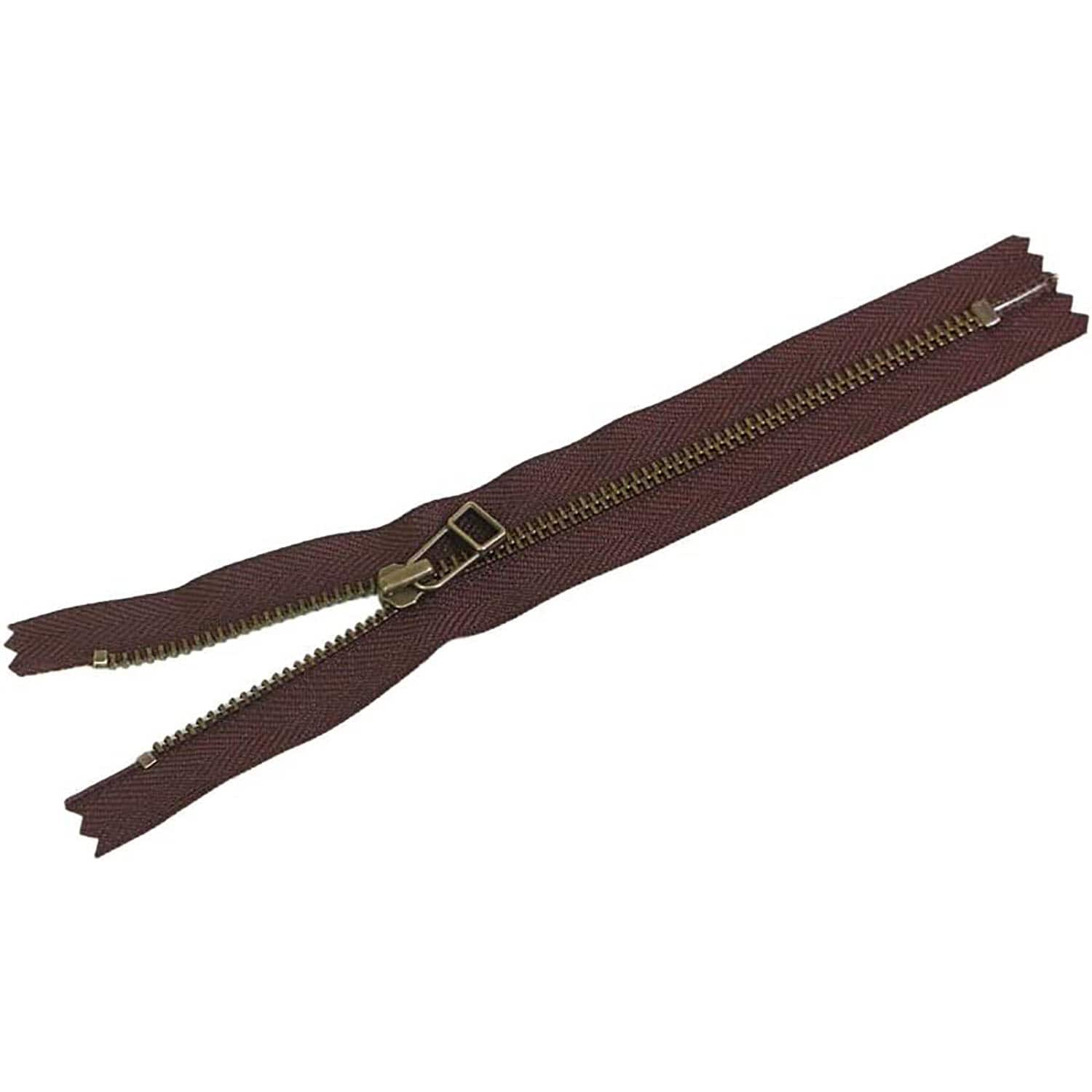 日本紐釦貿易 Y.K.K 金属ファスナー 20cm 5本 こげ茶 4LFAG20-570 （ご注文単位1束）【直送品】