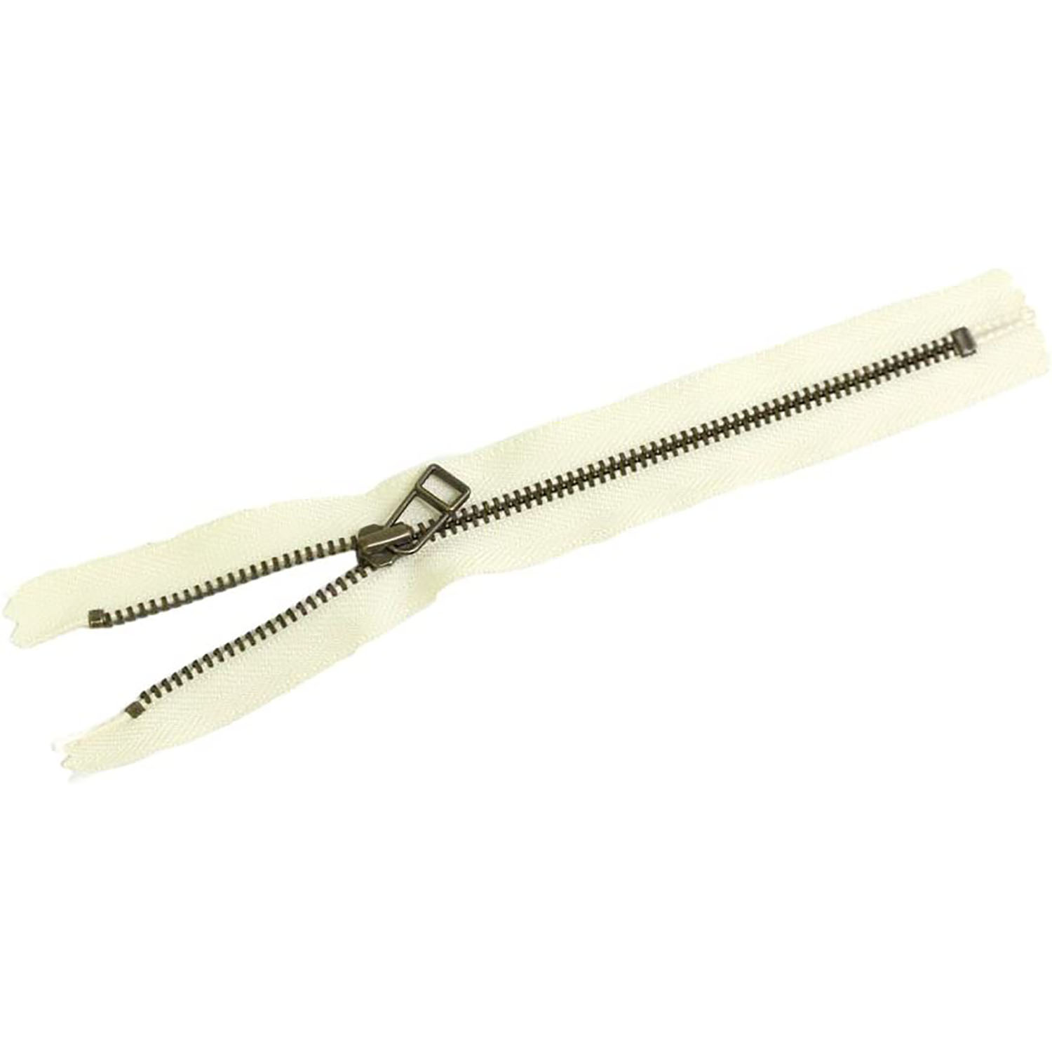 日本紐釦貿易 Y.K.K 金属ファスナー 20cm 5本 生成 4LFAG20-801 （ご注文単位1束）【直送品】