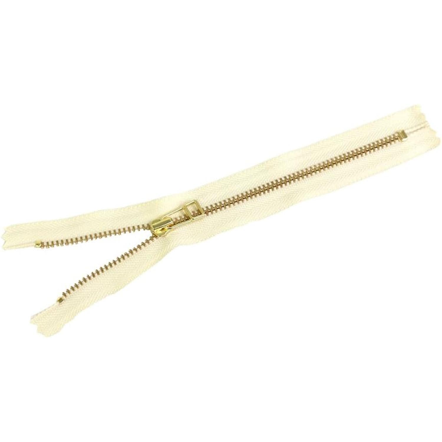 日本紐釦貿易 Y.K.K 金属ファスナー 40cm 5本 生成 5LFG40-801 （ご注文単位1束）【直送品】