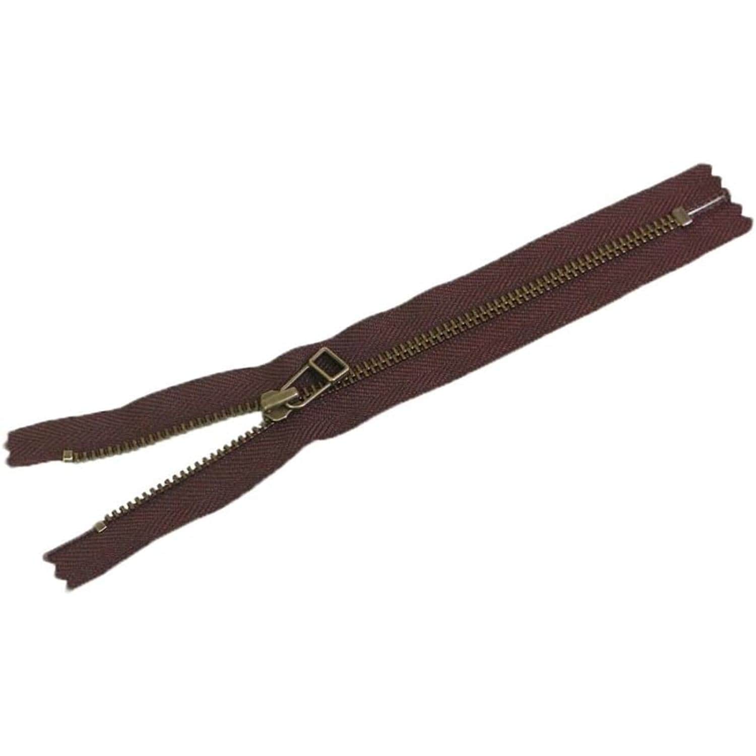 日本紐釦貿易 Y.K.K 金属ファスナー 40cm 5本 こげ茶 5LFAG40-570 （ご注文単位1束）【直送品】