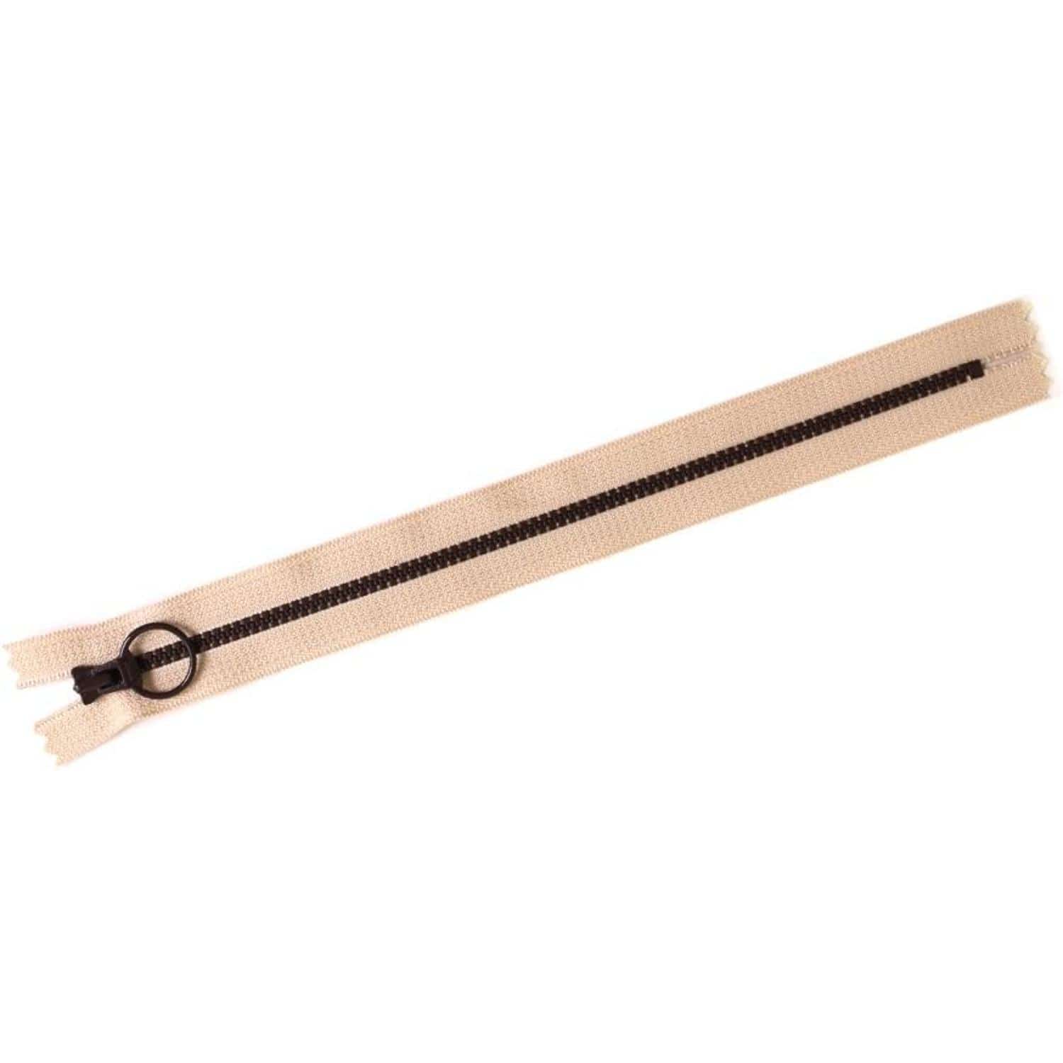 日本紐釦貿易 Y.K.K コンビファスナー 20cm ベージュ×ブラウン 3VSC20-XA640 （ご注文単位1束）【直送品】