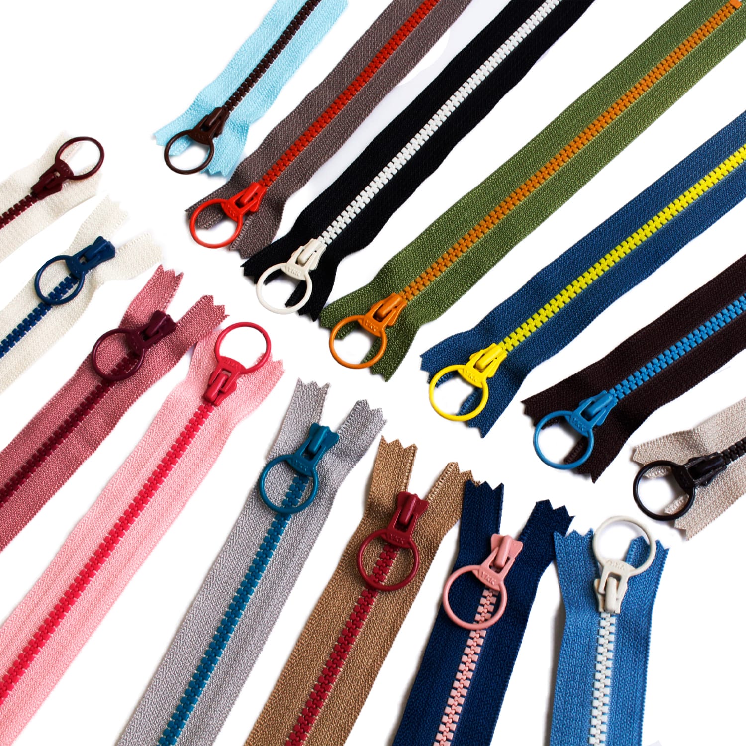 日本紐釦貿易 Y.K.K コンビファスナー 20cm 15色セット 3VSC20-15MIX （ご注文単位1セット）【直送品】