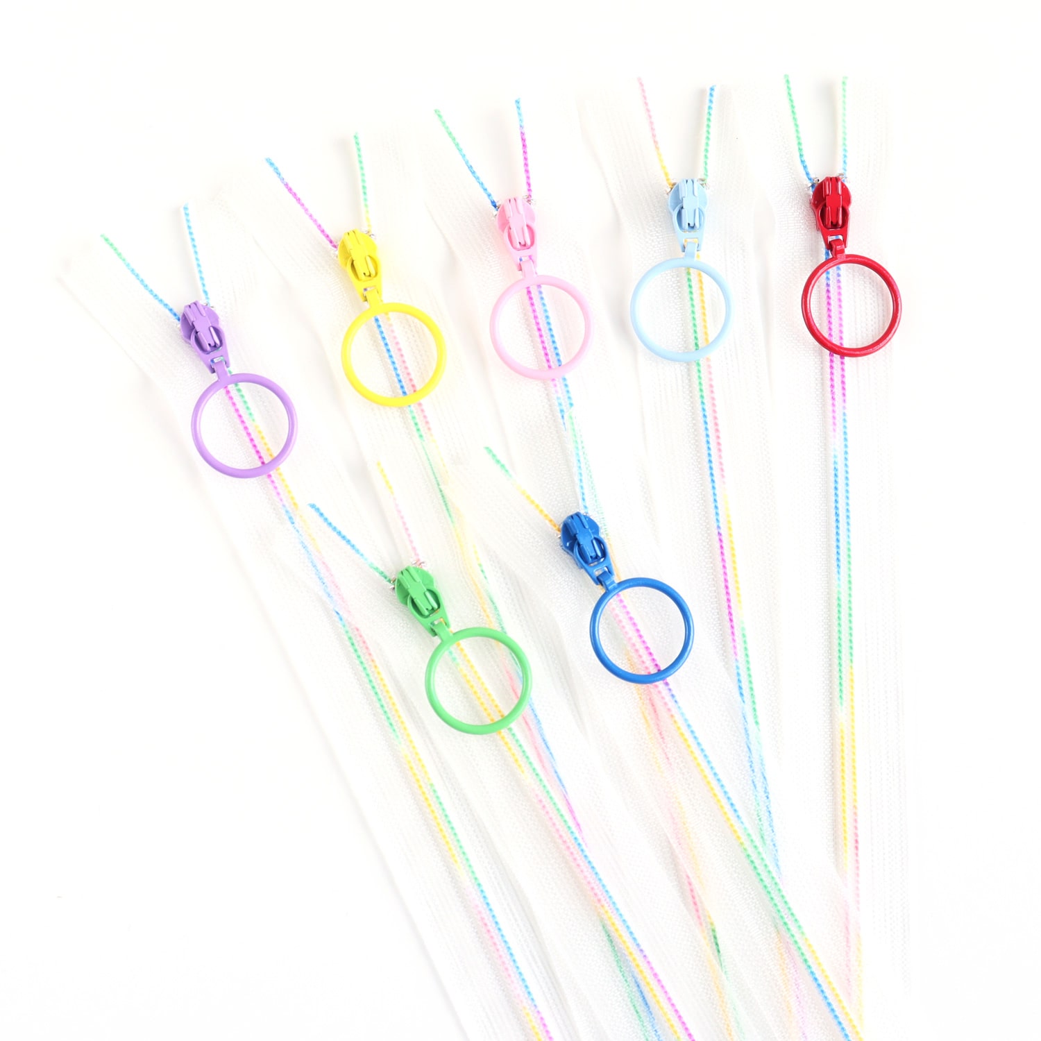 日本紐釦貿易 Y.K.K スケルトンファスナー 25cm レインボー 7本 SKF25-7MIX （ご注文単位1セット）【直送品】