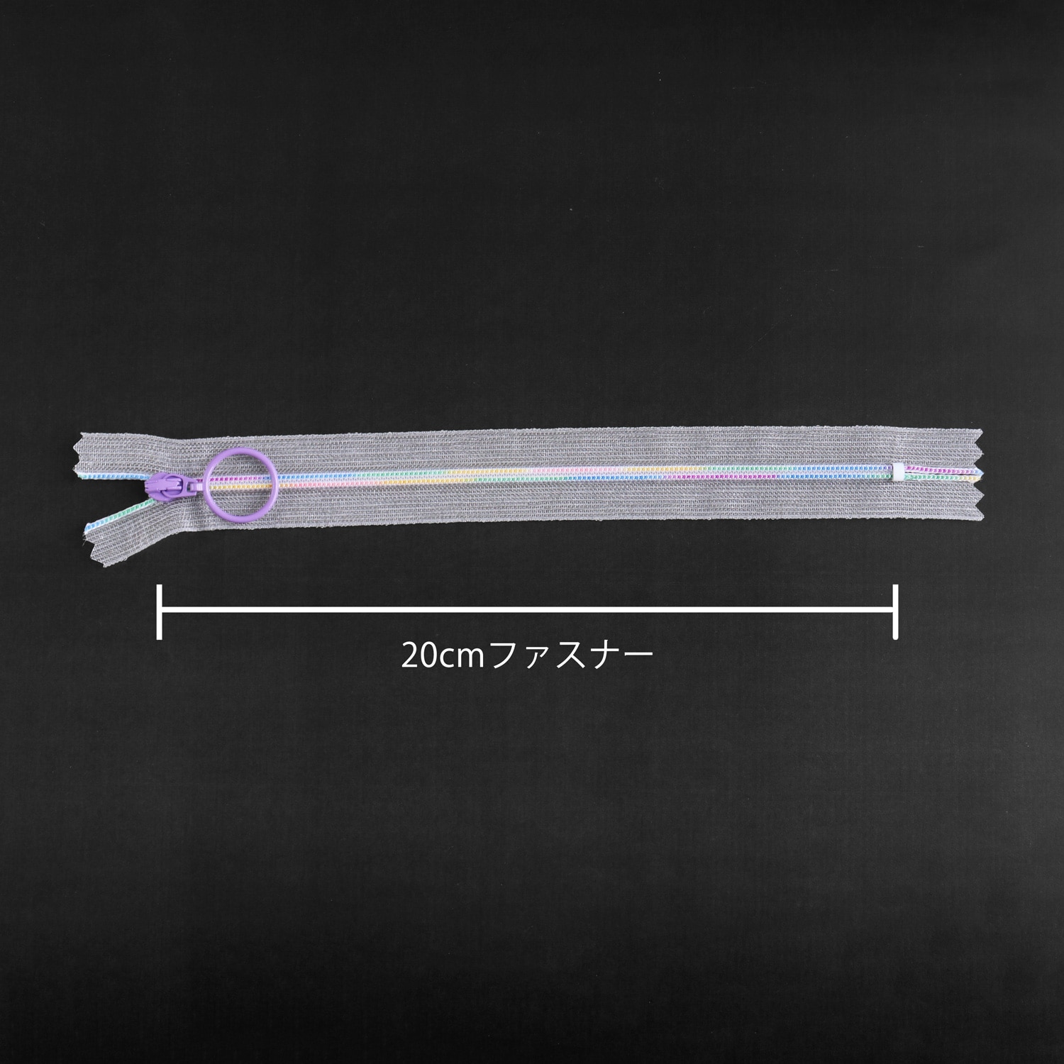 日本紐釦貿易 Y.K.K スケルトンファスナー 20cm レインボー/パープル 5本 SKF20-862 (ご注文単位1束)【直送品】