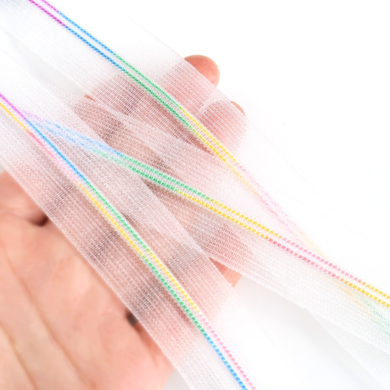 日本紐釦貿易 Y.K.K スケルトンファスナー 20cm レインボー/パープル 5本 SKF20-862 (ご注文単位1束)【直送品】