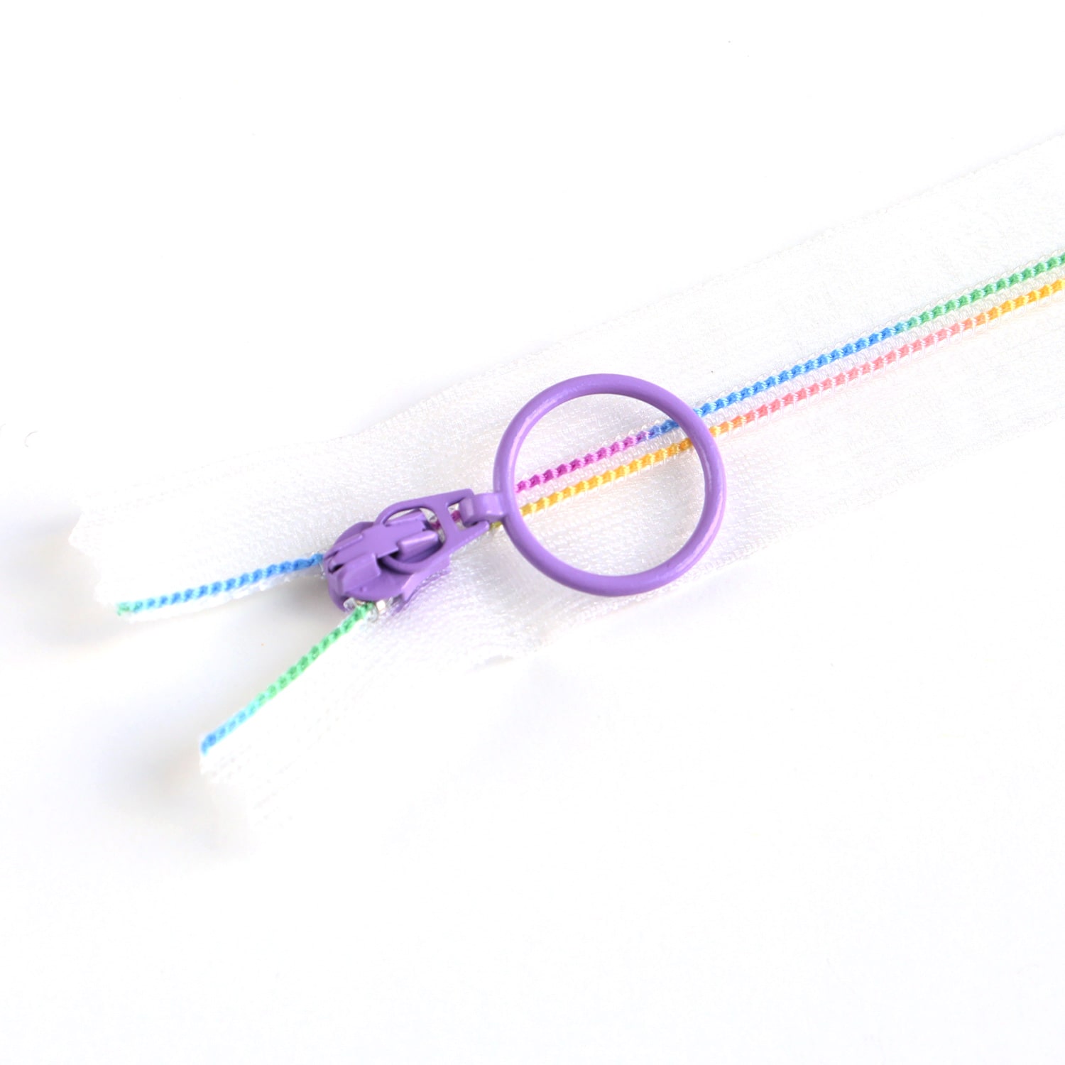 日本紐釦貿易 Y.K.K スケルトンファスナー 30cm レインボー/パープル5本 SKF30-862 (ご注文単位1束)【直送品】
