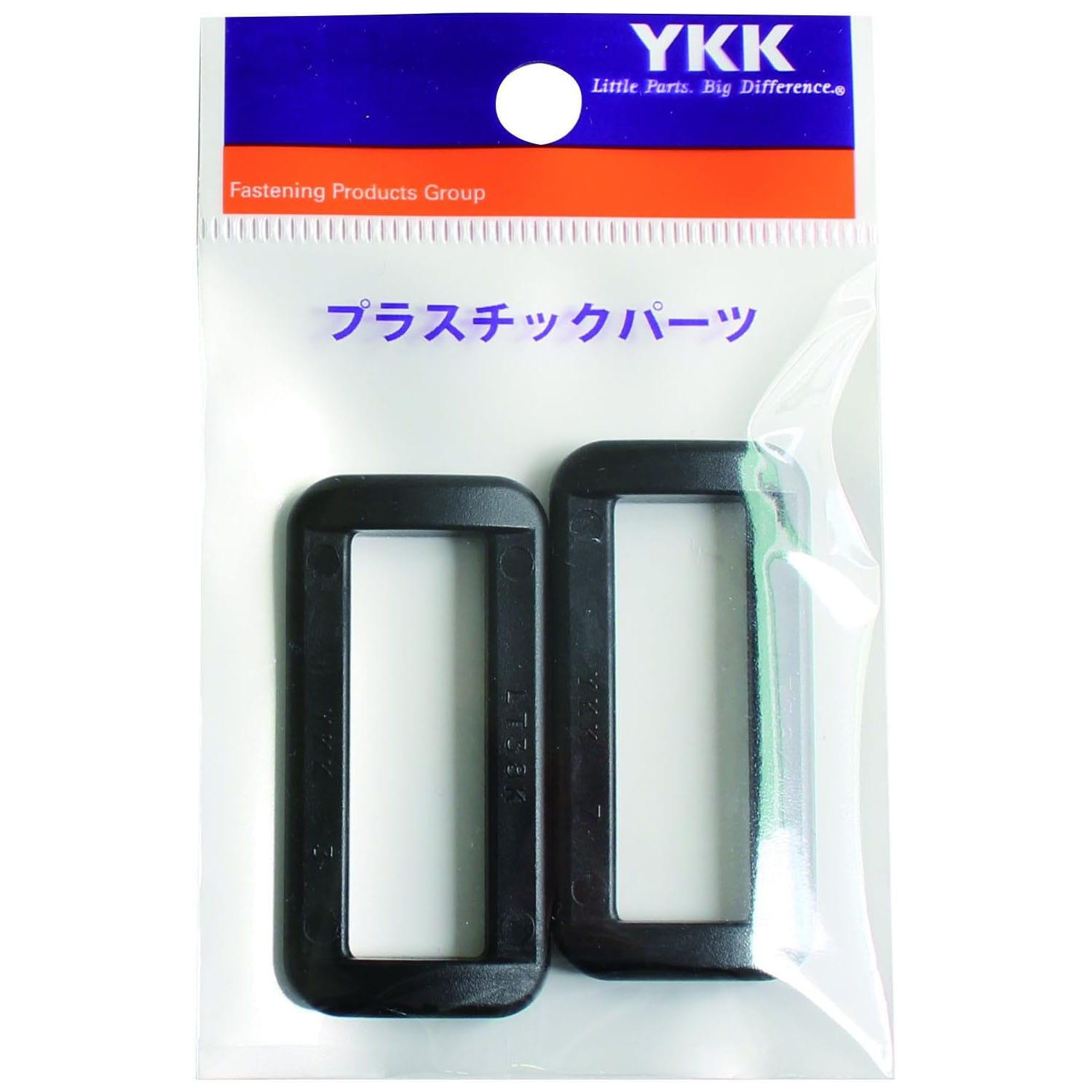 日本紐釦貿易 Y.K.K プラスチックパーツ プラパーツ 角カン 黒 39mm巾 2個入 LT38-580 (ご注文単位1枚)【直送品】