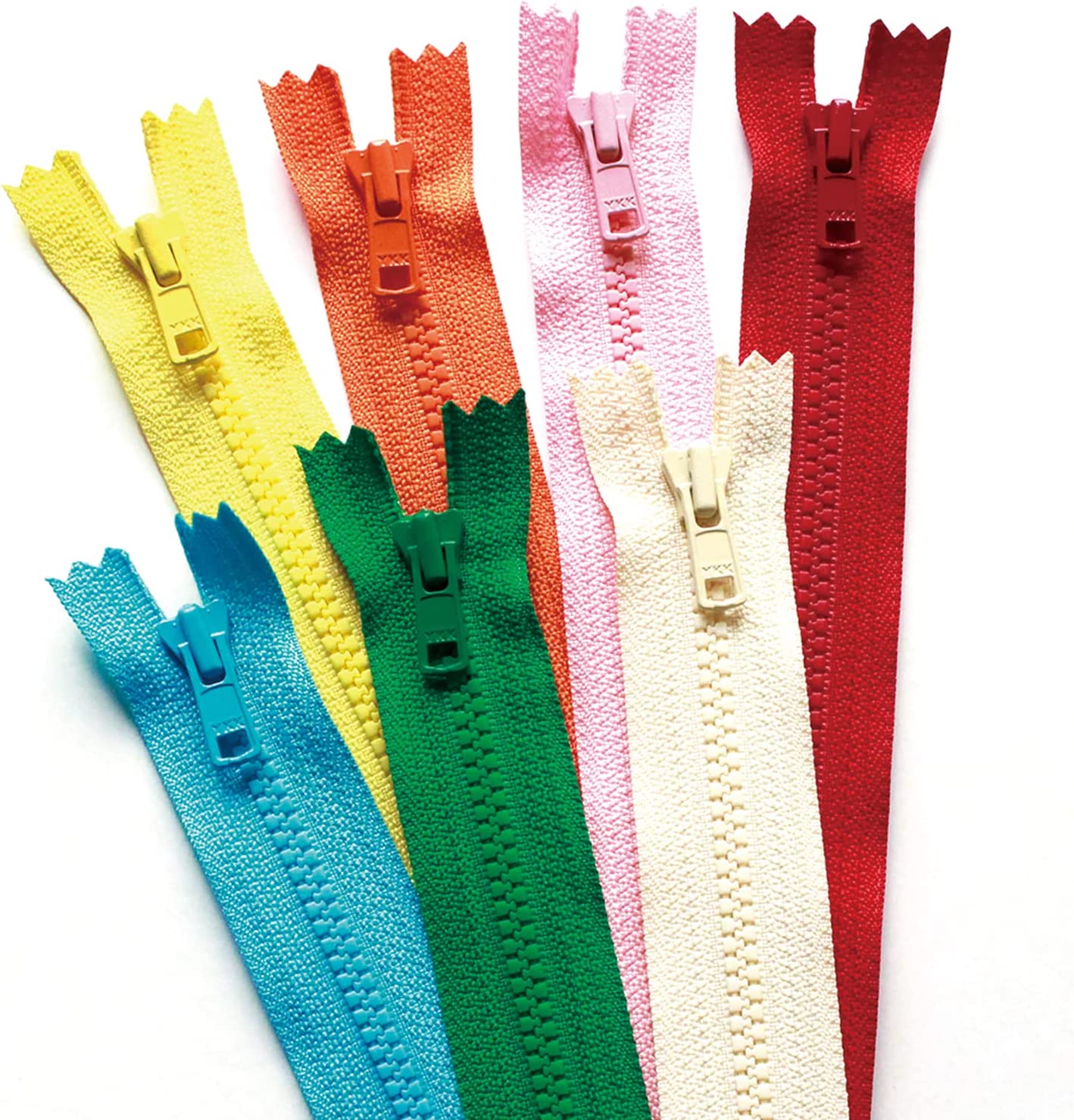 日本紐釦貿易 Y.K.K. ポーチ用ビスロンファスナー ポップカラー 20cm 7色各1本入 4VC20-7MIX （ご注文単位1セット）【直送品】
