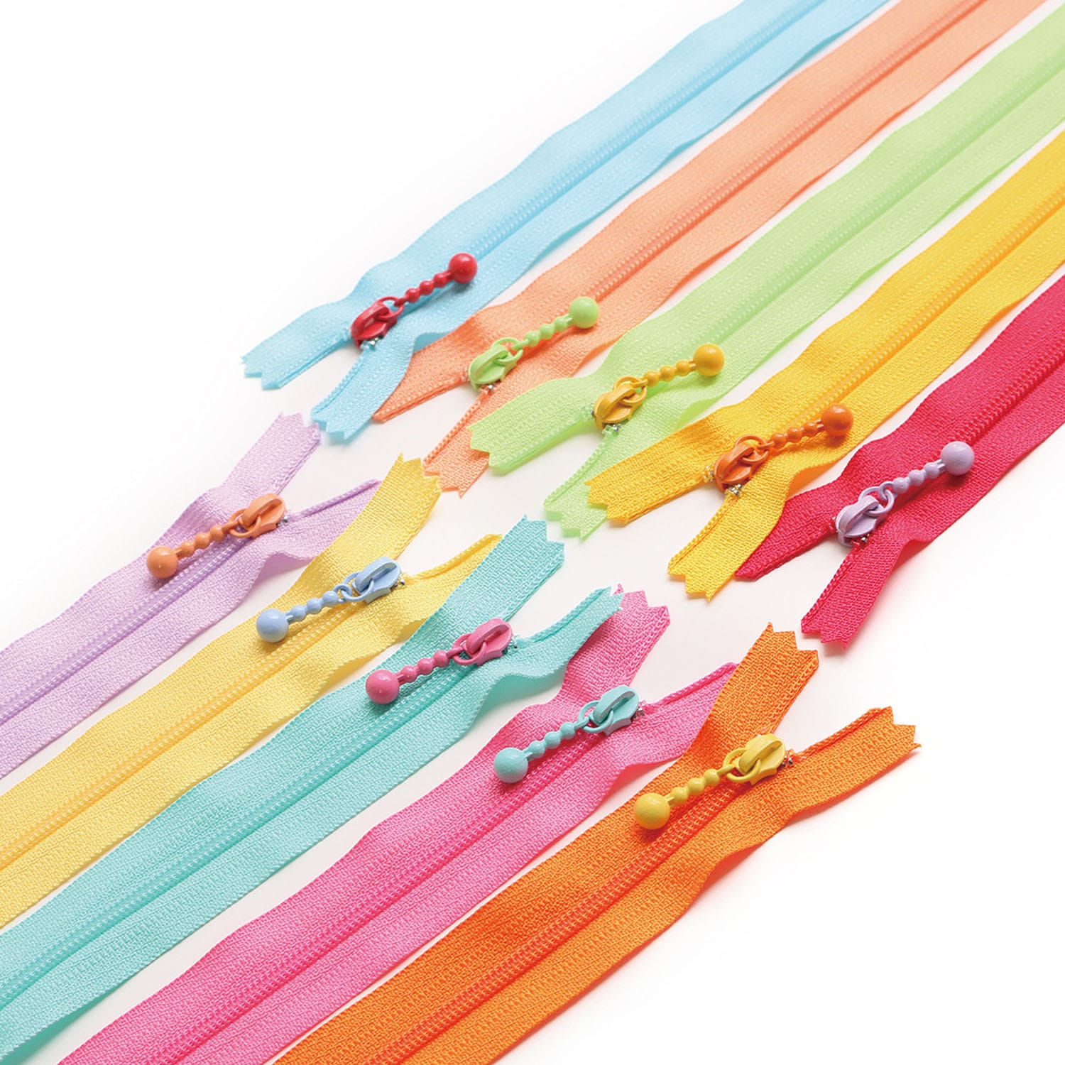 日本紐釦貿易 Y.K.K ポーチ用カラフルファスナー 5本セット 20cm 5本入:各色1本入 3CF20-COMIX-2 （ご注文単位1束）【直送品】