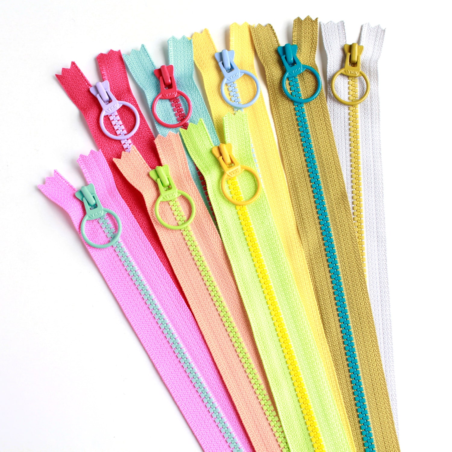 日本紐釦貿易 Y.K.K コンビファスナー30cm 8色セット 3VSC30-8MIX （ご注文単位1束）【直送品】