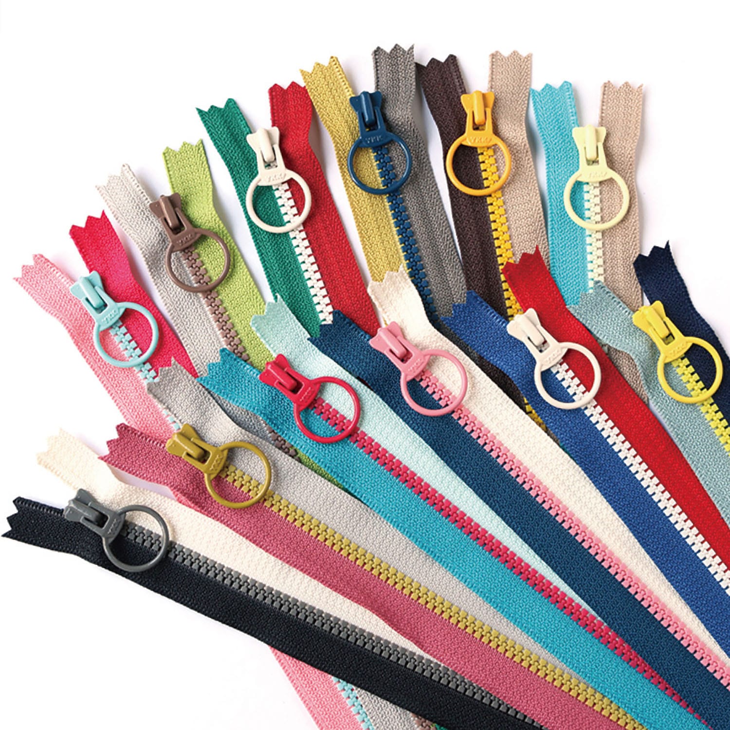 日本紐釦貿易 Y.K.K コンビファスナー 20cm 12色セット 3VSC20-TR12MIX （ご注文単位1セット）【直送品】