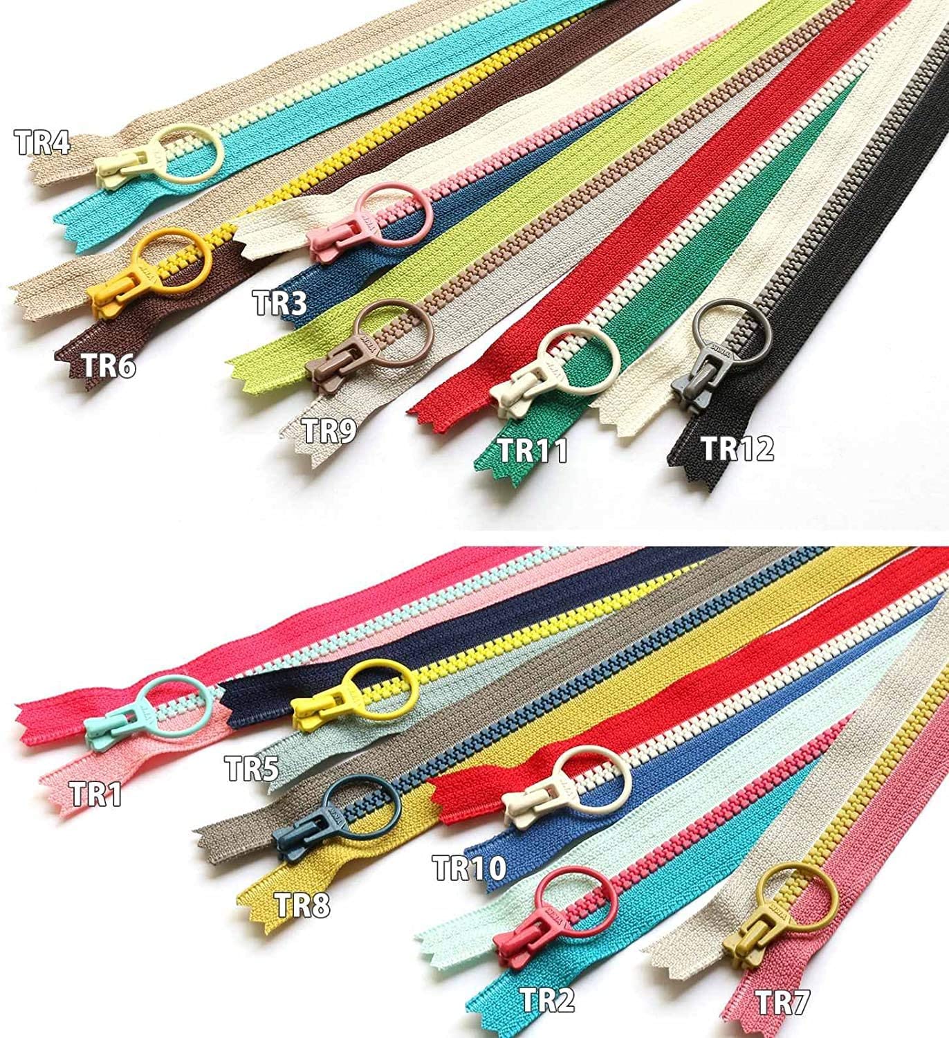 日本紐釦貿易 Y.K.K コンビファスナー 20cm 12色セット 3VSC20-TR12MIX (ご注文単位1セット)【直送品】
