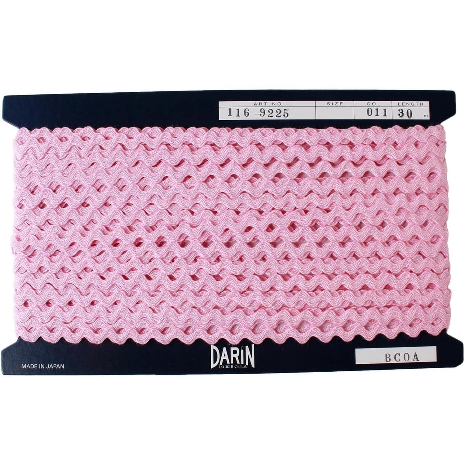 日本紐釦貿易 アクリル 山道テープ 巾約5mm×30m巻 ピンク DAI116-9225-011 (ご注文単位1巻)【直送品】