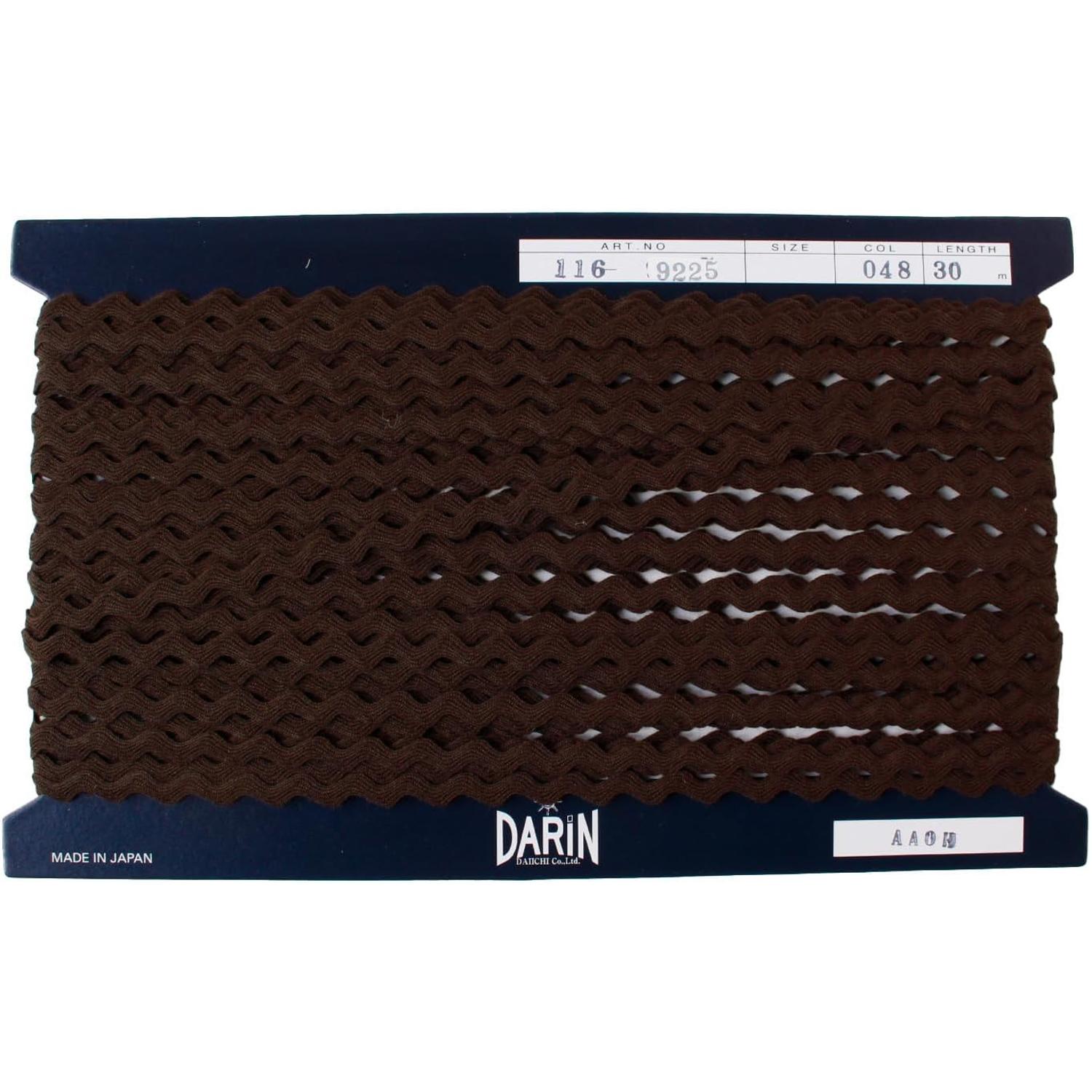 日本紐釦貿易 アクリル 山道テープ 巾約5mm×30m巻 こげ茶 DAI116-9225-048 (ご注文単位1巻)【直送品】