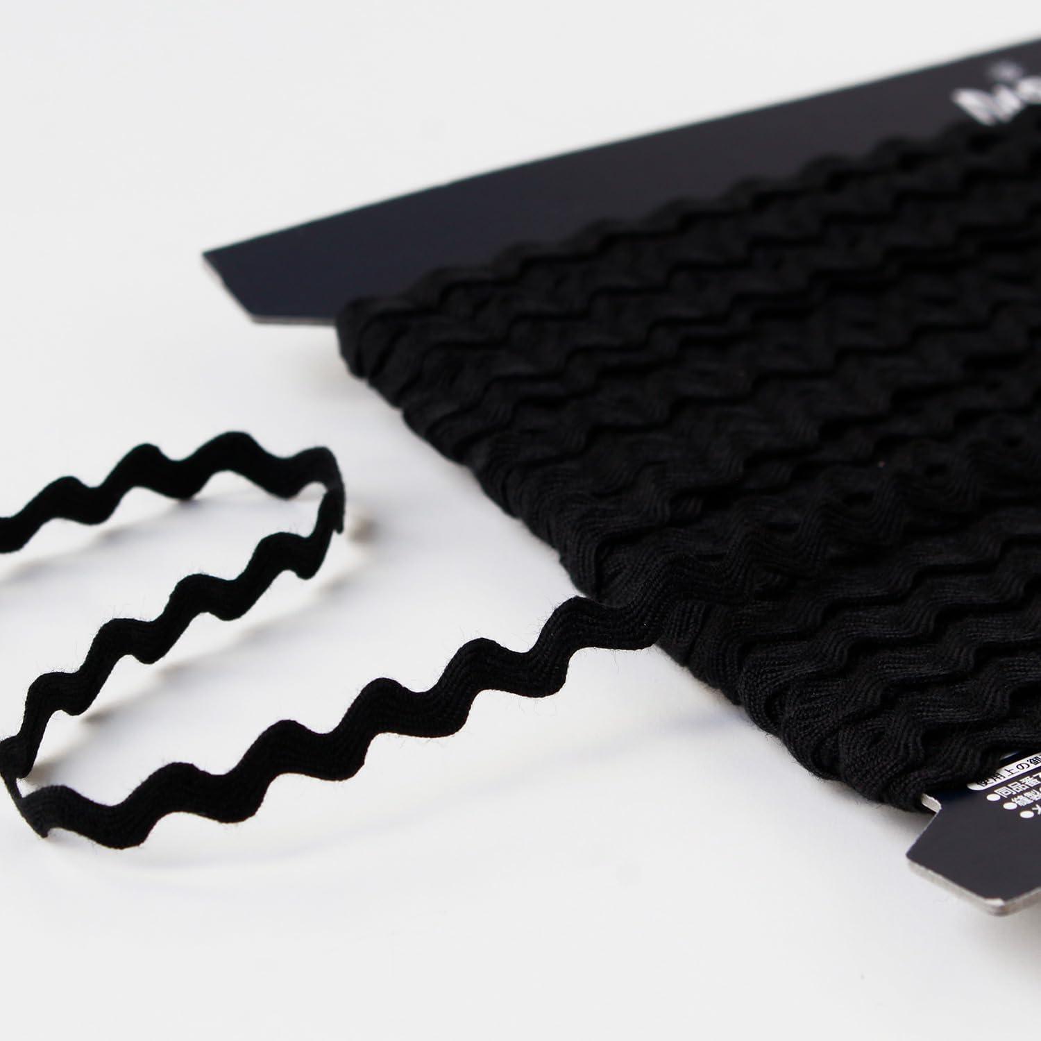 日本紐釦貿易 アクリル 山道テープ 巾約5mm×30m巻 ブラック DAI116-9225-009 (ご注文単位1巻)【直送品】