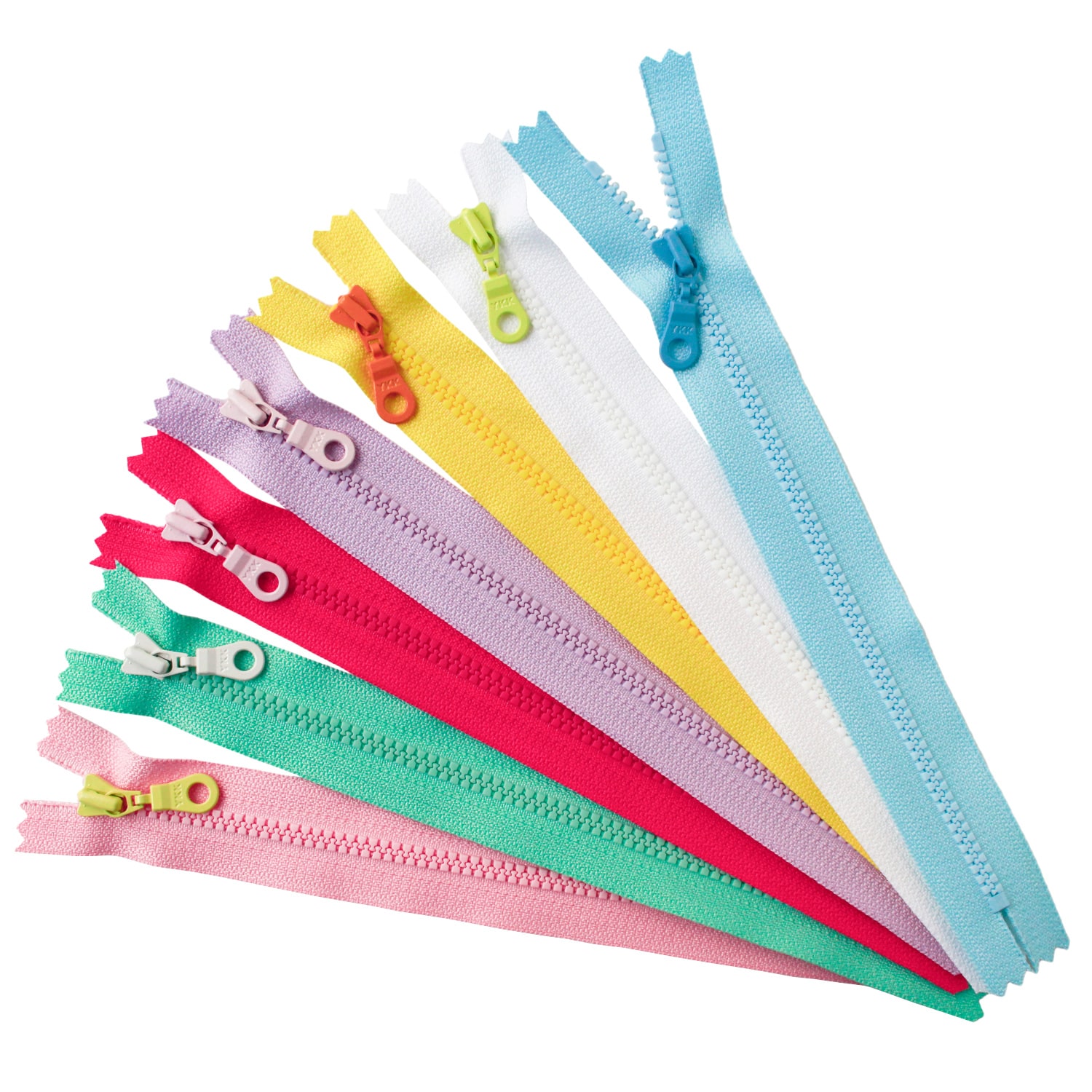 日本紐釦貿易 Y.K.K カラフルコンビビスロンファスナー 20cm 7色セット カラフル 3VSC20-COMIX (ご注文単位1束)【直送品】