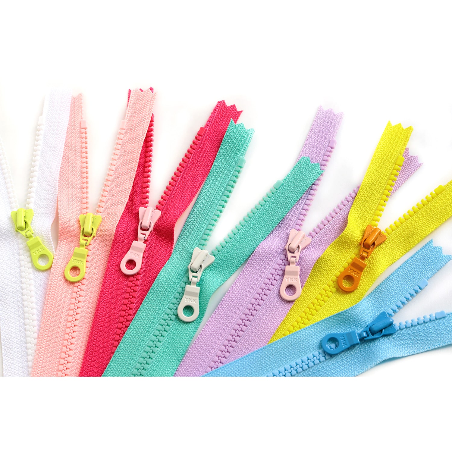 日本紐釦貿易 Y.K.K カラフルコンビビスロンファスナー 20cm 7色セット カラフル 3VSC20-COMIX (ご注文単位1束)【直送品】