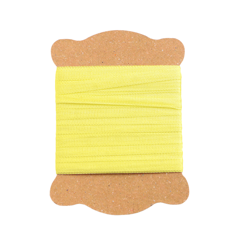 日本紐釦貿易 正絹 刺しゅうリボン 巾3.5mm×約5m巻 レモンイエロー KSR-594-5M 1袋（ご注文単位1袋）【直送品】